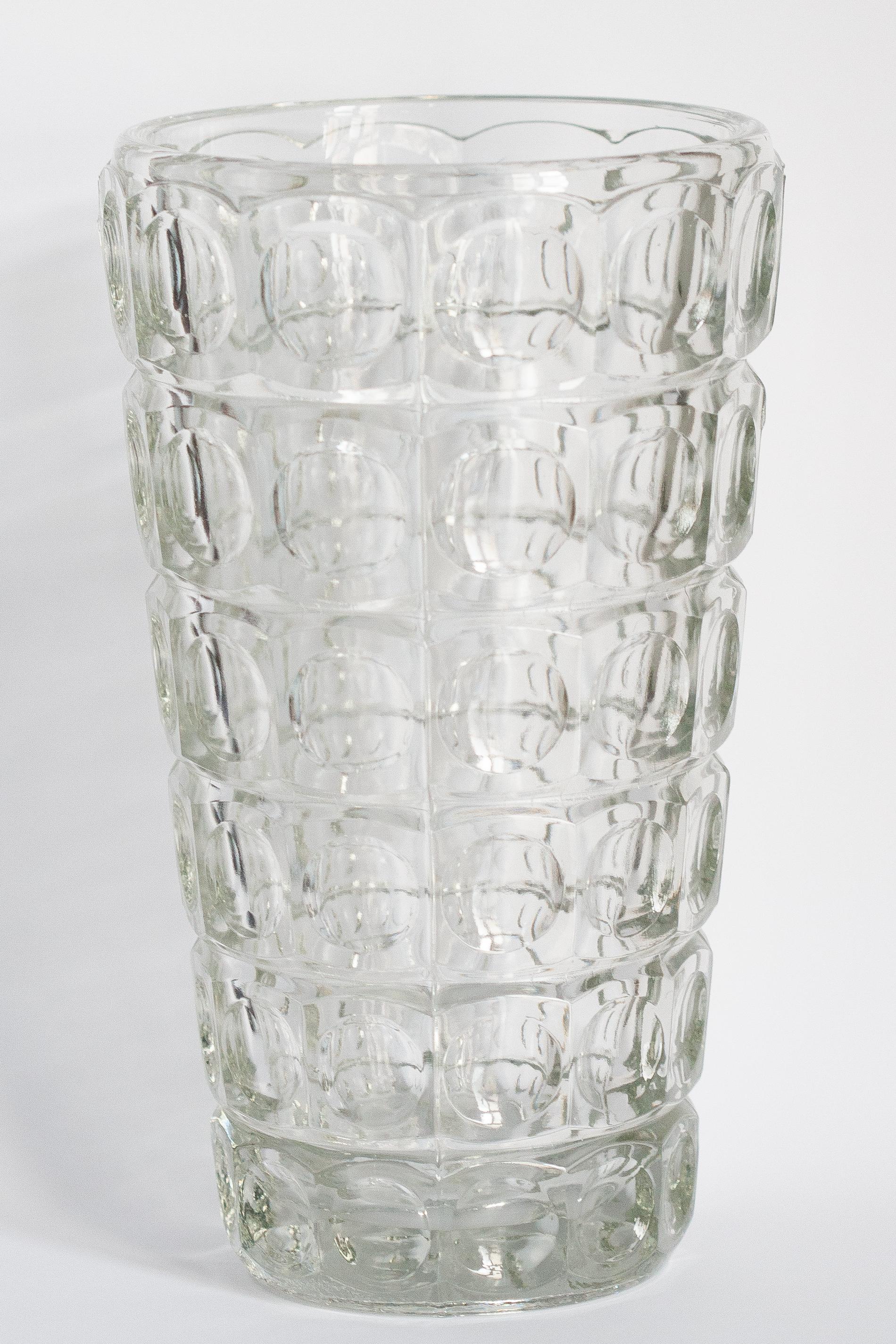 Vaso in vetro artistico trasparente vintage di metà secolo, Italia, anni '60 1