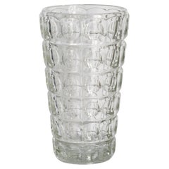 Vaso in vetro artistico trasparente vintage di metà secolo, Italia, anni '60