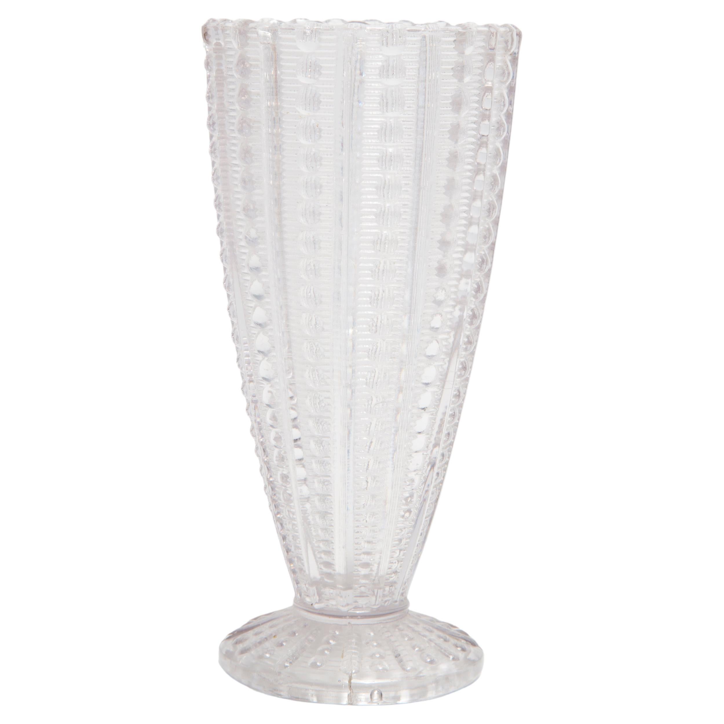 Mid Century Vintage Transparent Art Glass Vase, Italy, 1960s For Sale