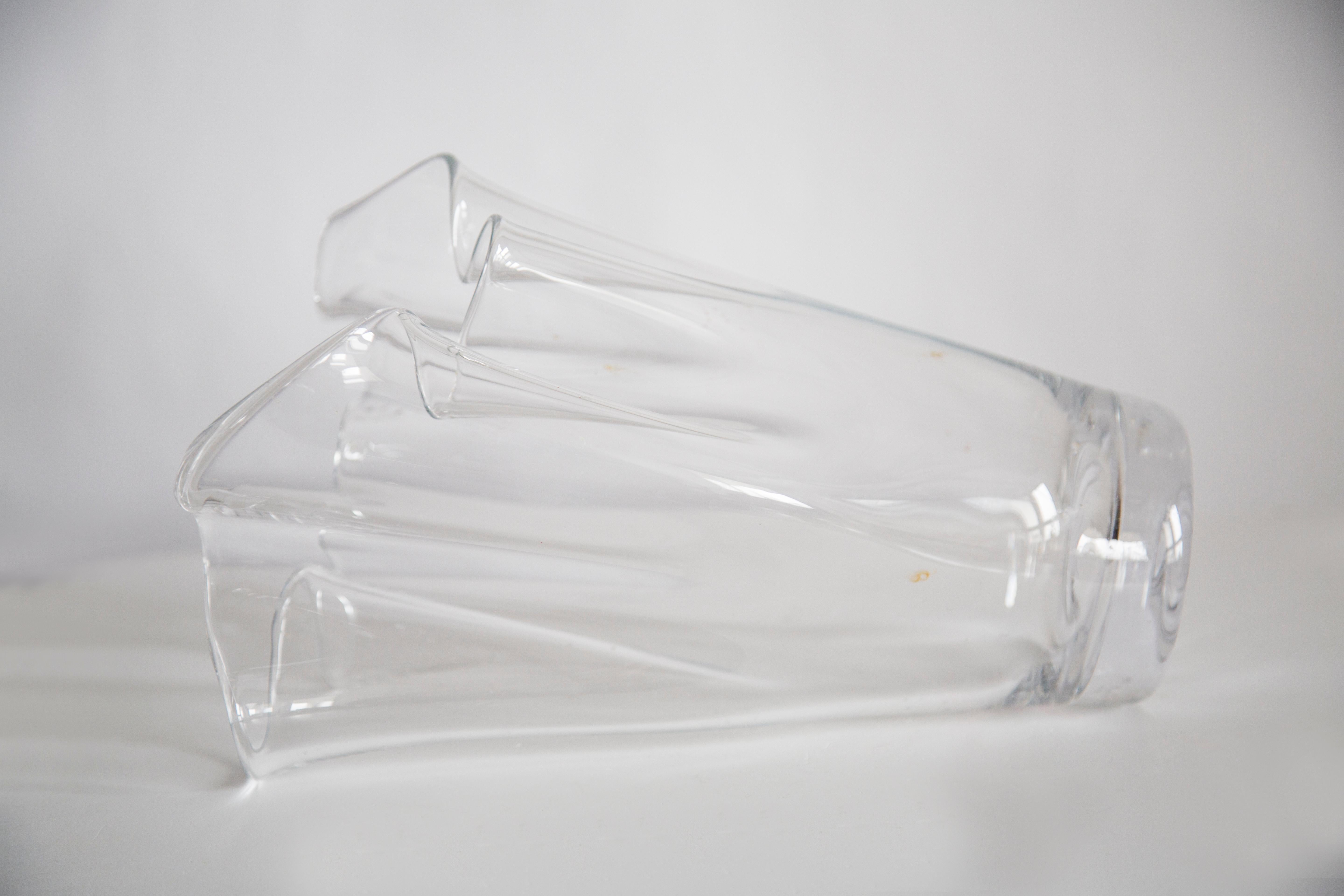 Mid Century Vintage Transparent Artistic Glass Vase, Europe, 1970s For Sale 6