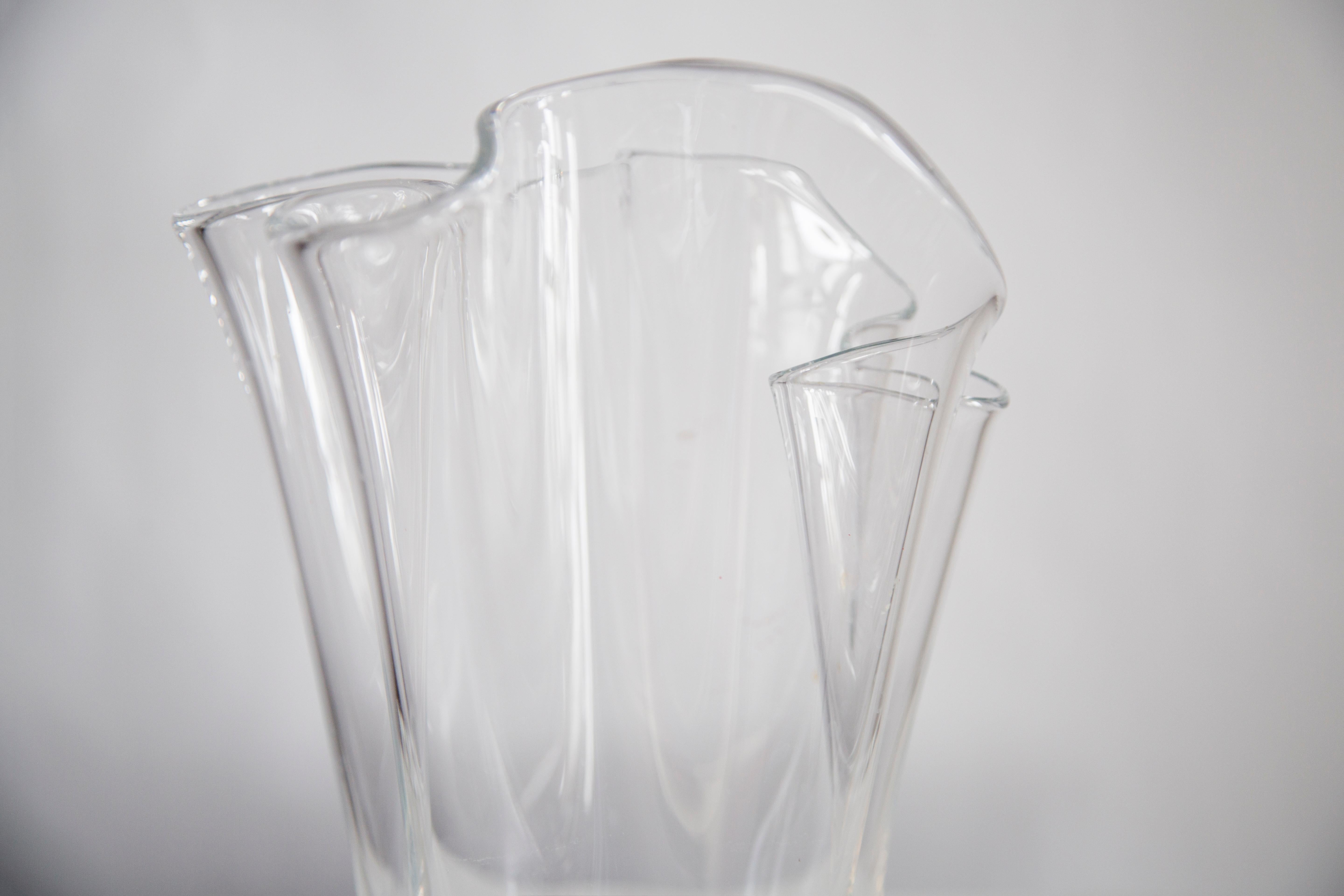 Mid Century Vintage Transparent Artistic Glass Vase, Europe, 1970s For Sale 8