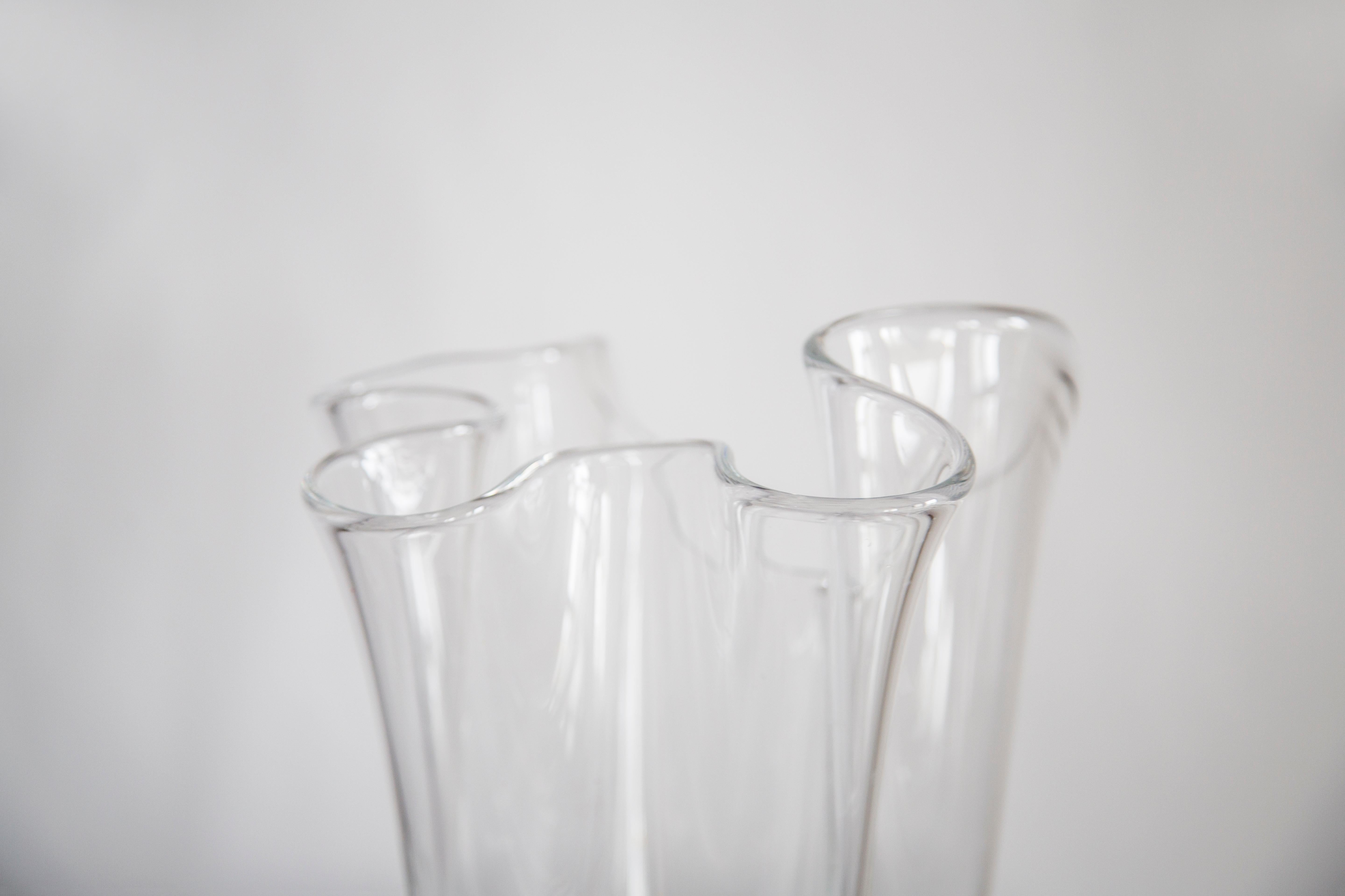 Mid Century Vintage Transparent Artistic Glass Vase, Europe, 1970s For Sale 2