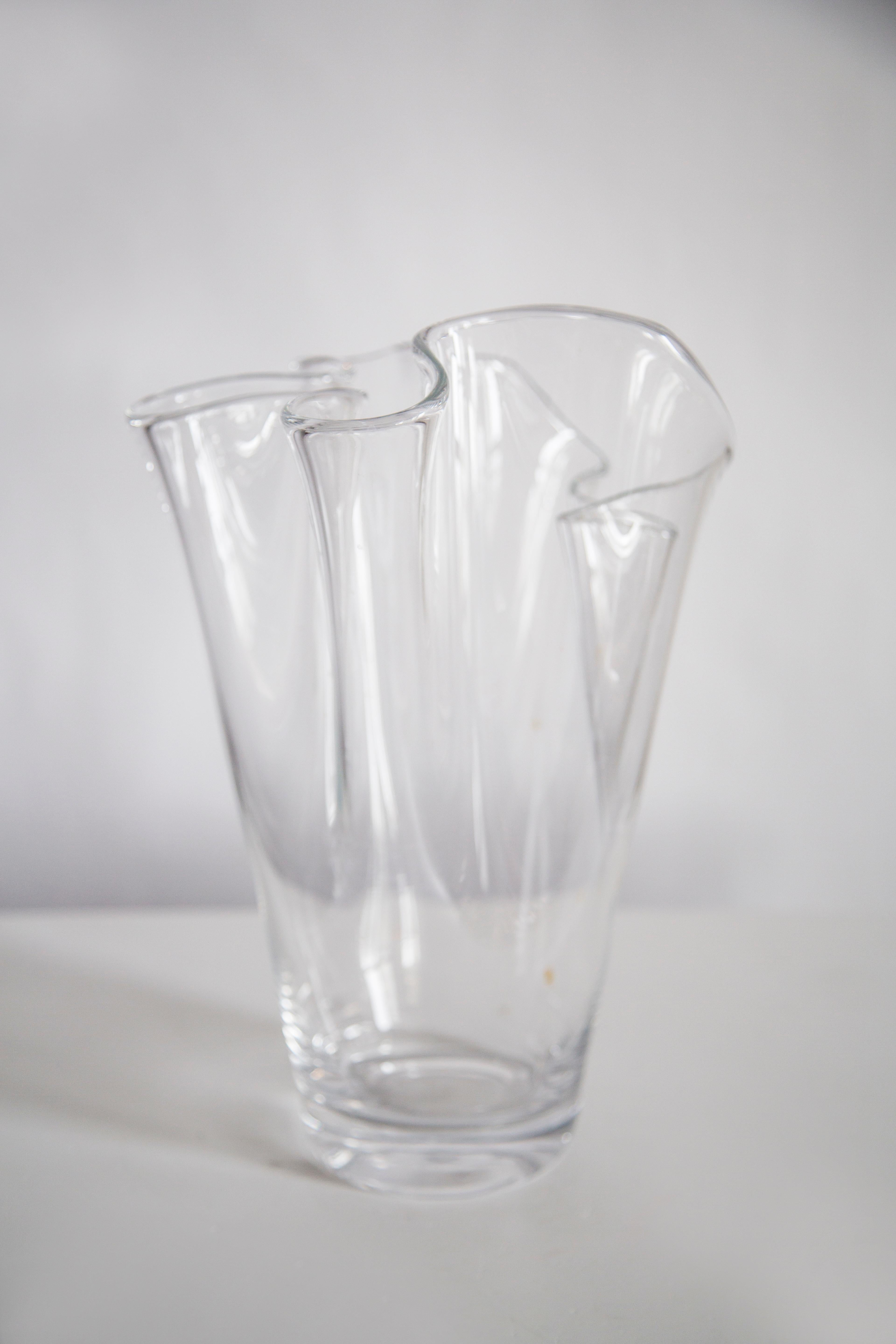 Mid Century Vintage Transparent Artistic Glass Vase, Europe, 1970s For Sale 3
