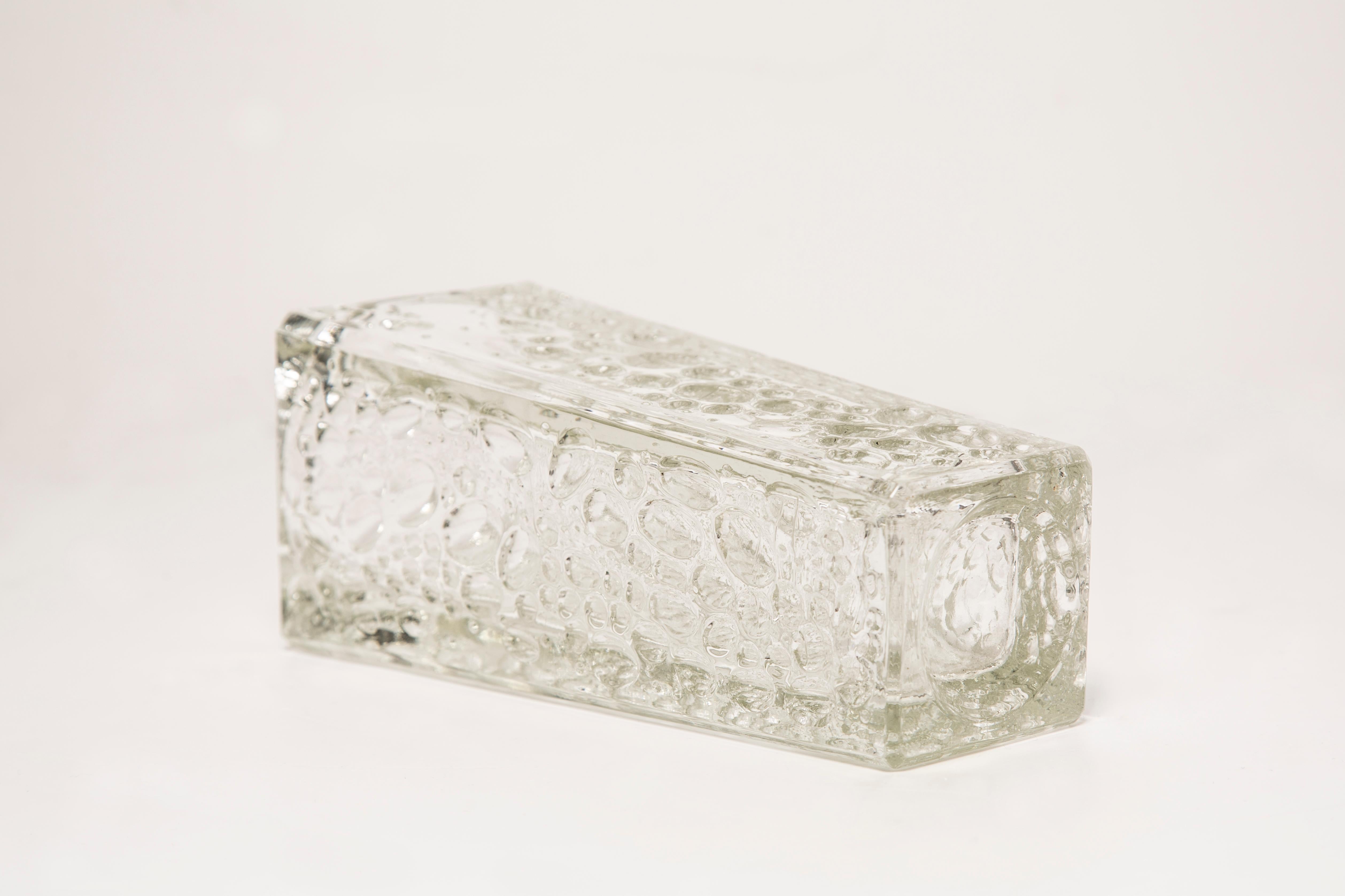 Midcentury Vintage Transparent Crystal Vase, Italy, 1960s For Sale 2