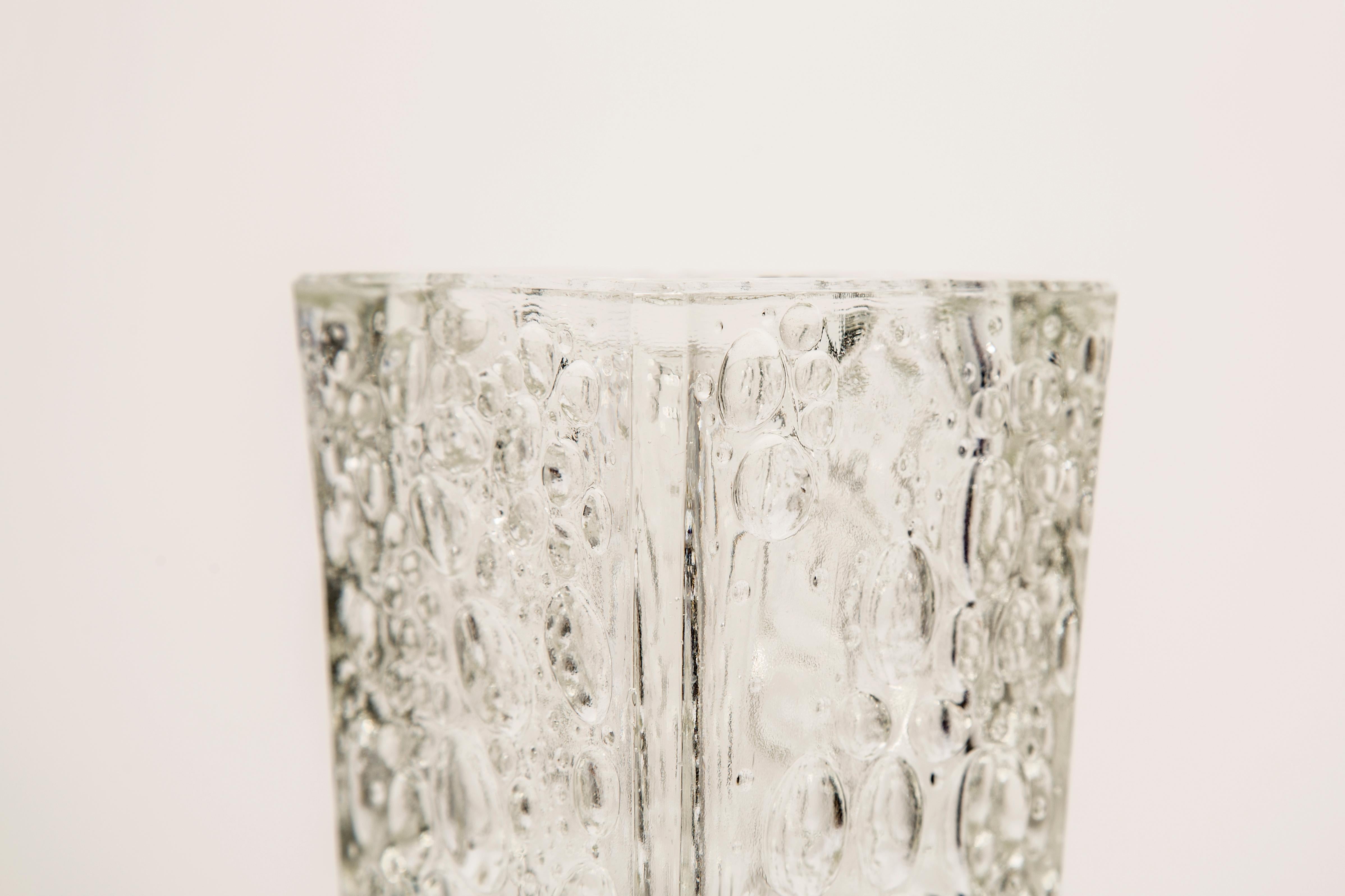 Midcentury Vintage Transparent Crystal Vase, Italy, 1960s For Sale 3