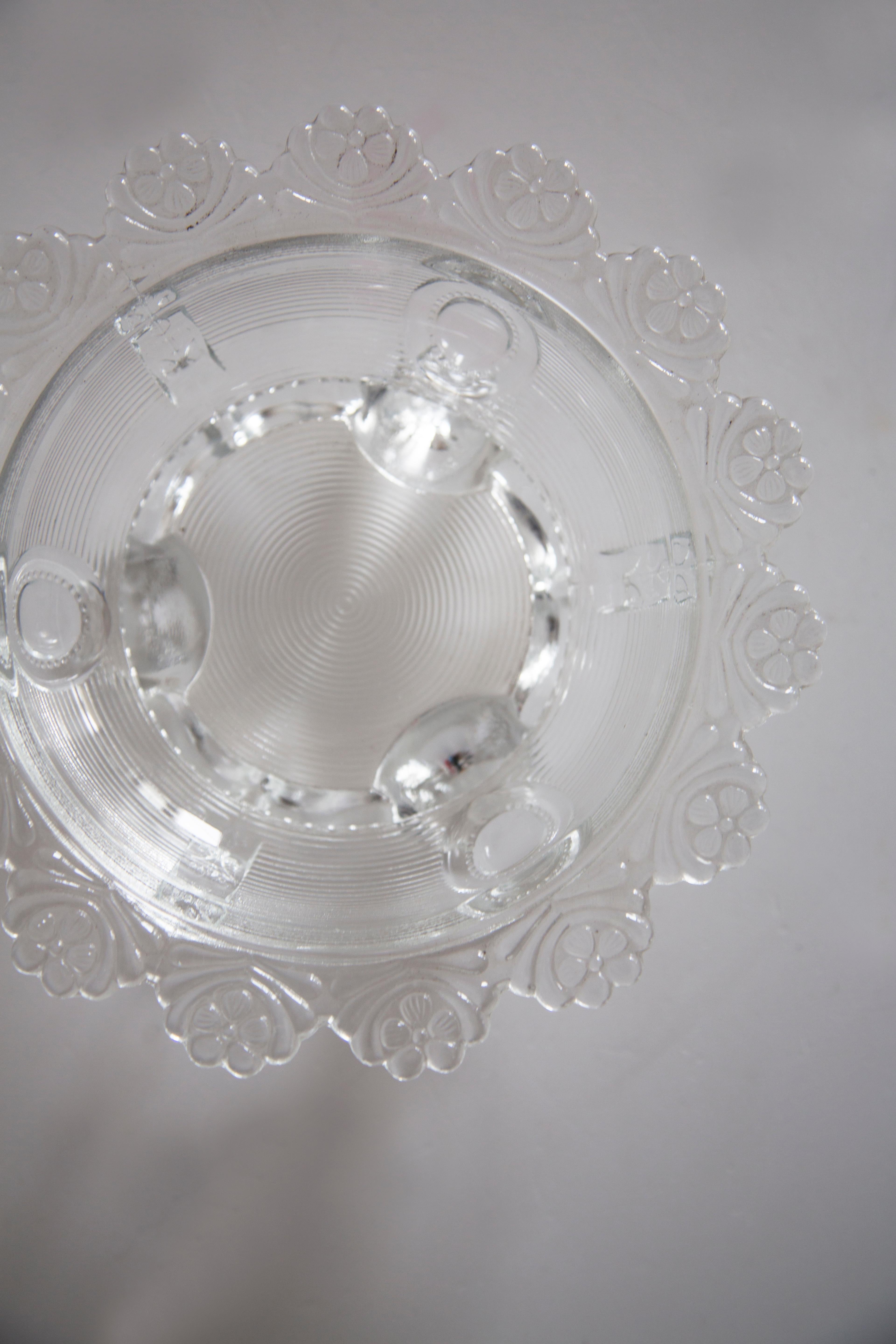 Mid Century Vintage Transparent Glass Sugar, Candy or Fruit Bowl, Italy, 1960s For Sale 3