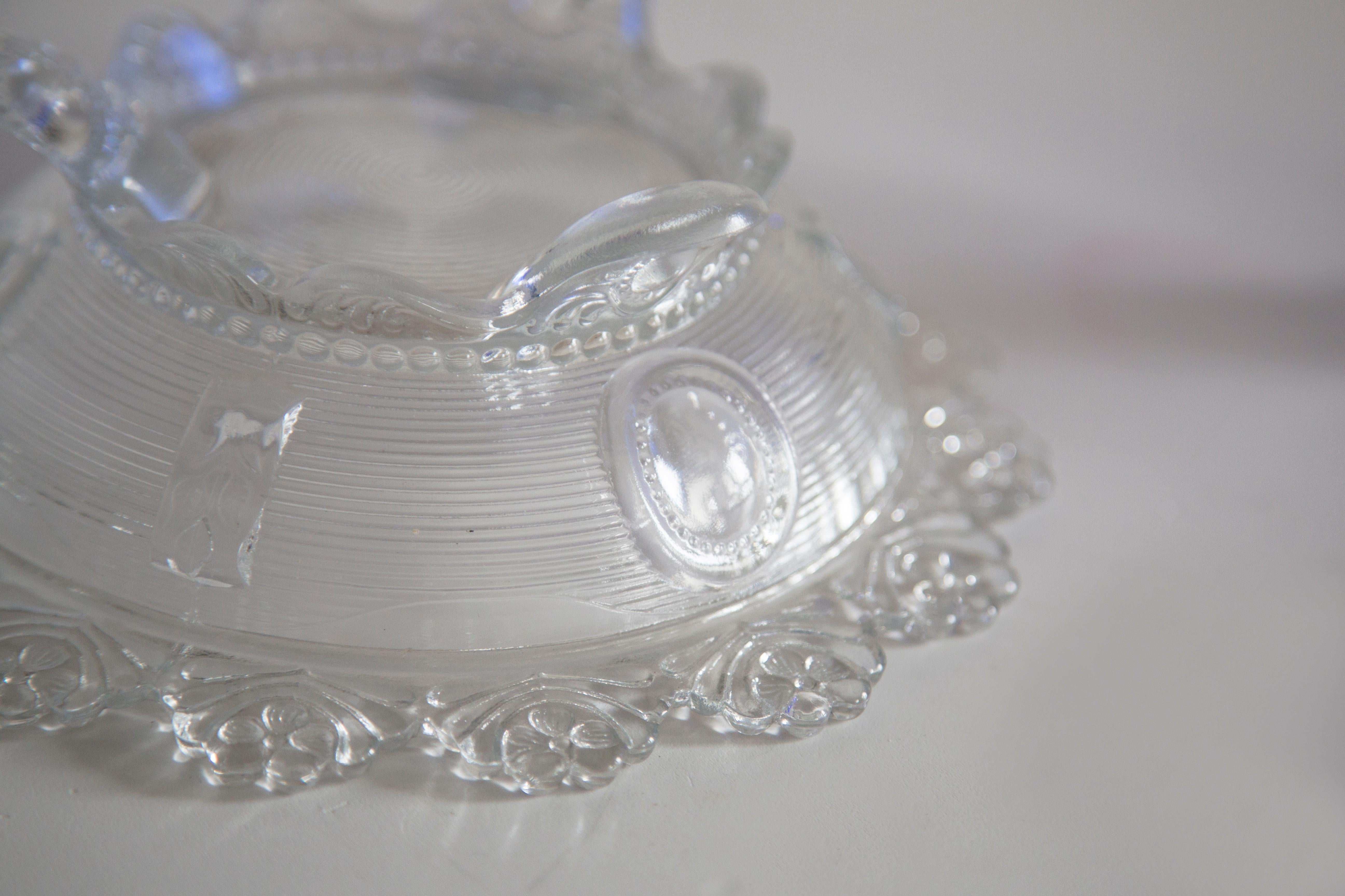 Mid Century Vintage Transparent Glass Sugar, Candy or Fruit Bowl, Italy, 1960s For Sale 4