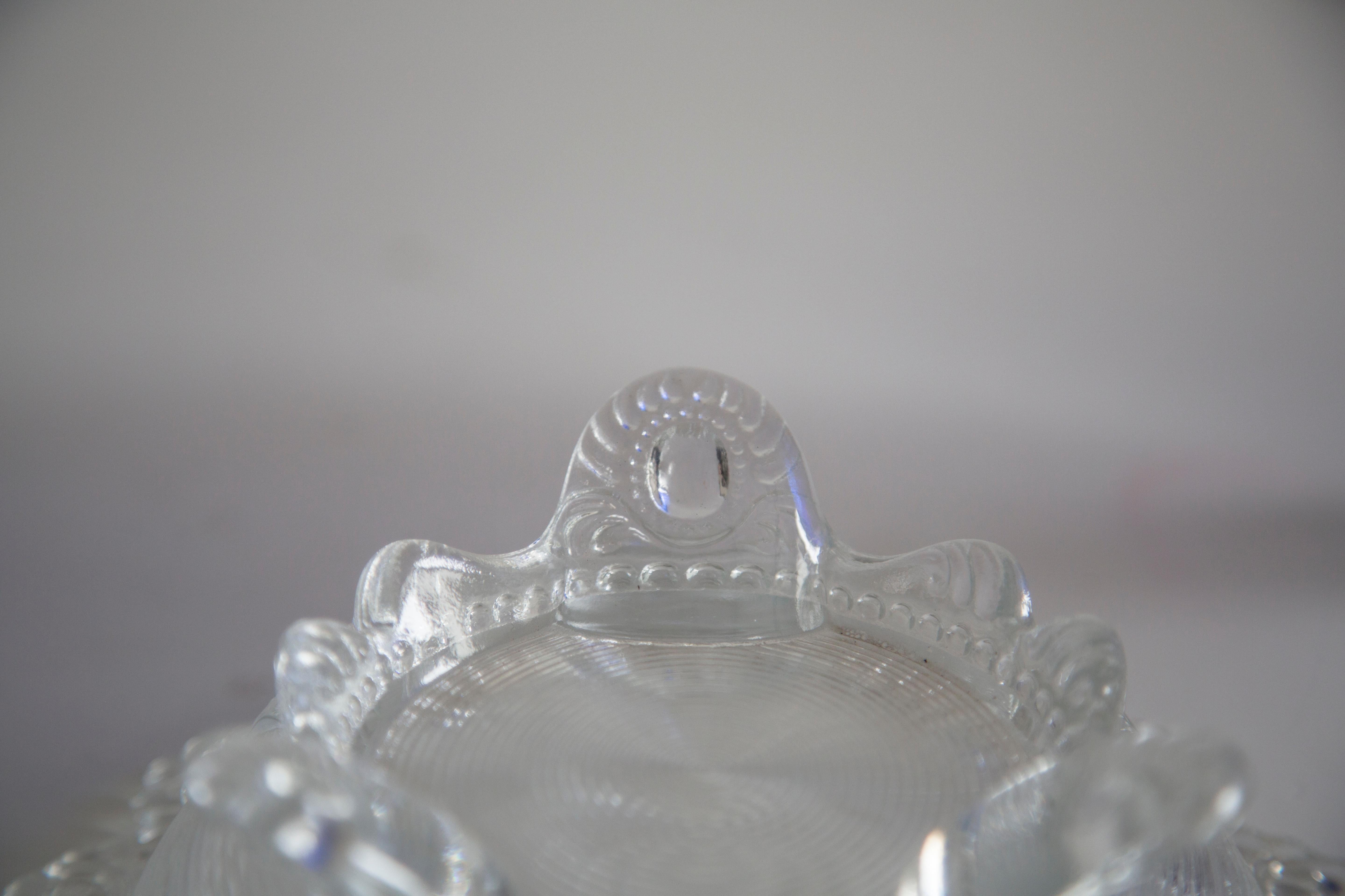 Mid Century Vintage Transparent Glass Sugar, Candy or Fruit Bowl, Italy, 1960s For Sale 5