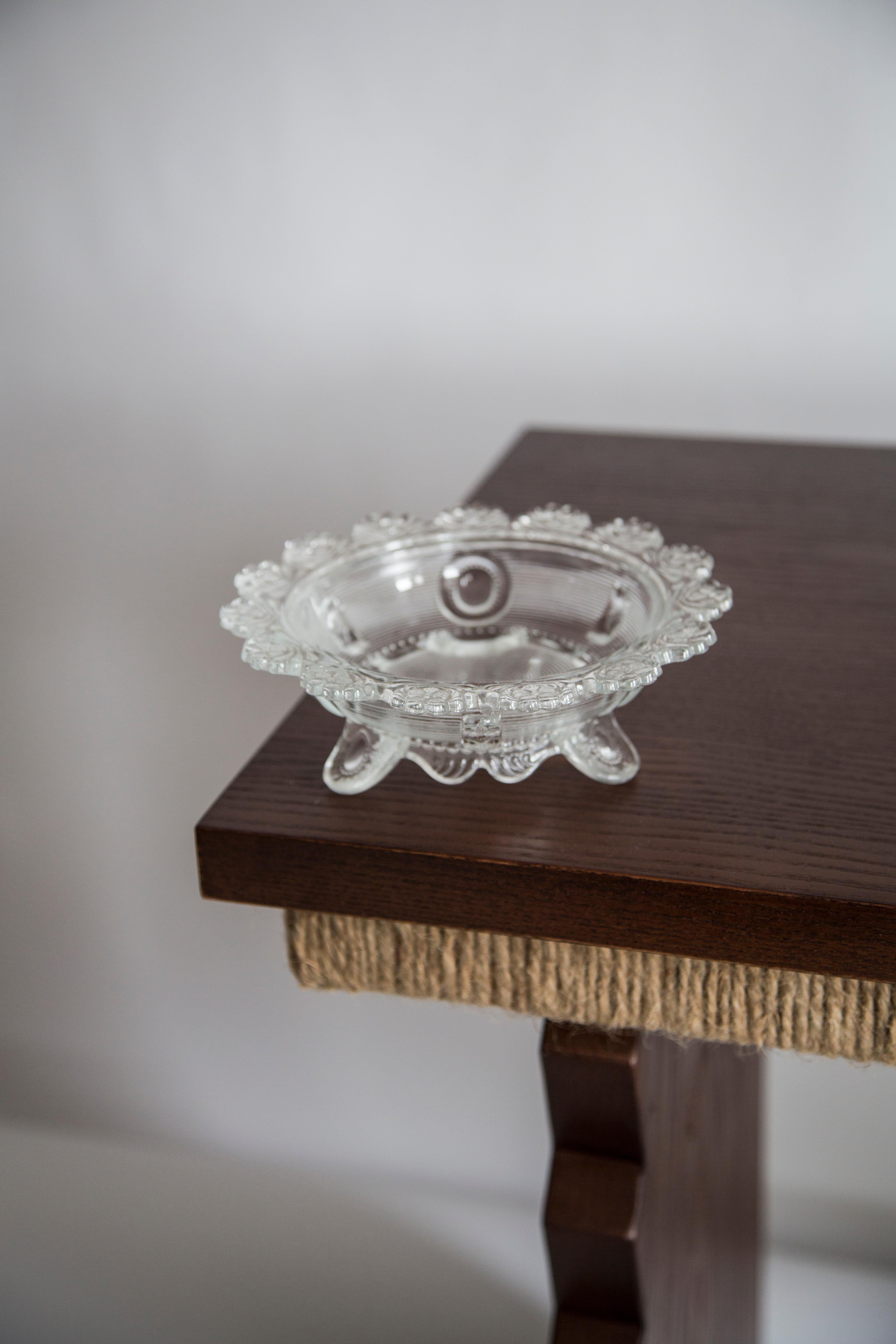 Mid-Century Modern Mid Century Vintage Transparent Glass Sugar, Candy or Fruit Bowl, Italy, 1960s For Sale