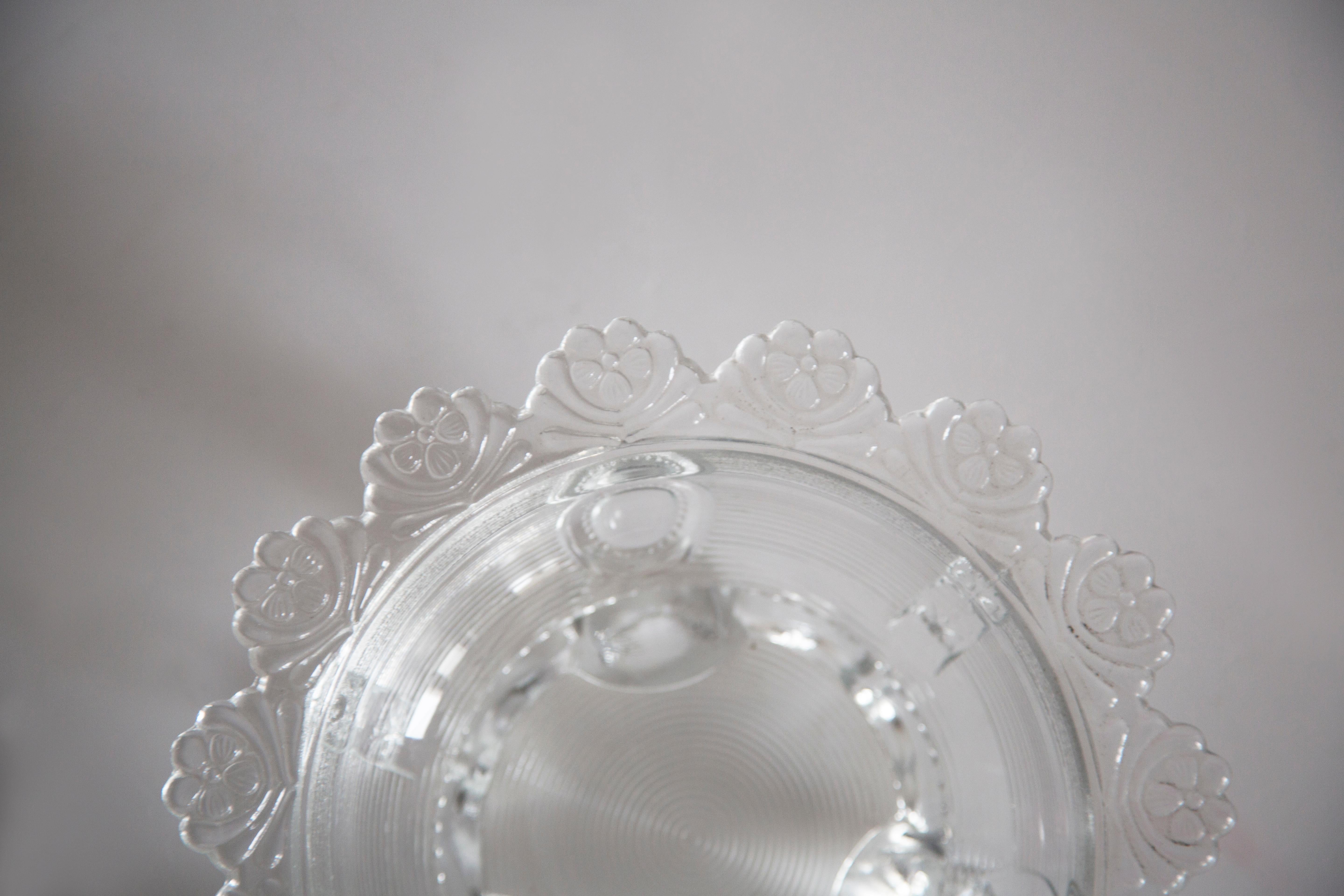 Mid Century Vintage Transparent Glass Sugar, Candy or Fruit Bowl, Italy, 1960s For Sale 1