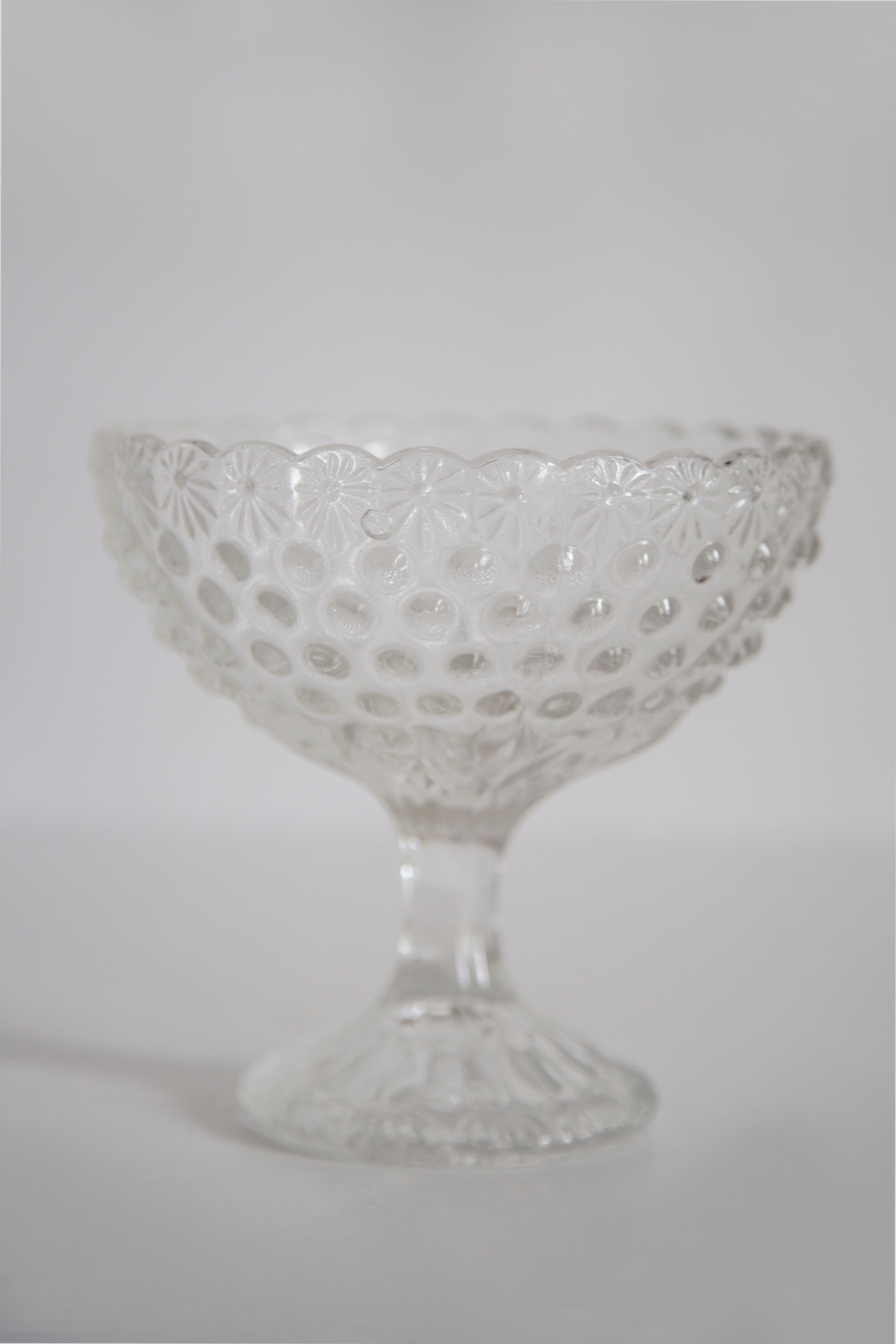 Mid Century Vintage Transparent Glass Sugar or Fruit Bowl, Italy, 1960s In Good Condition For Sale In 05-080 Hornowek, PL
