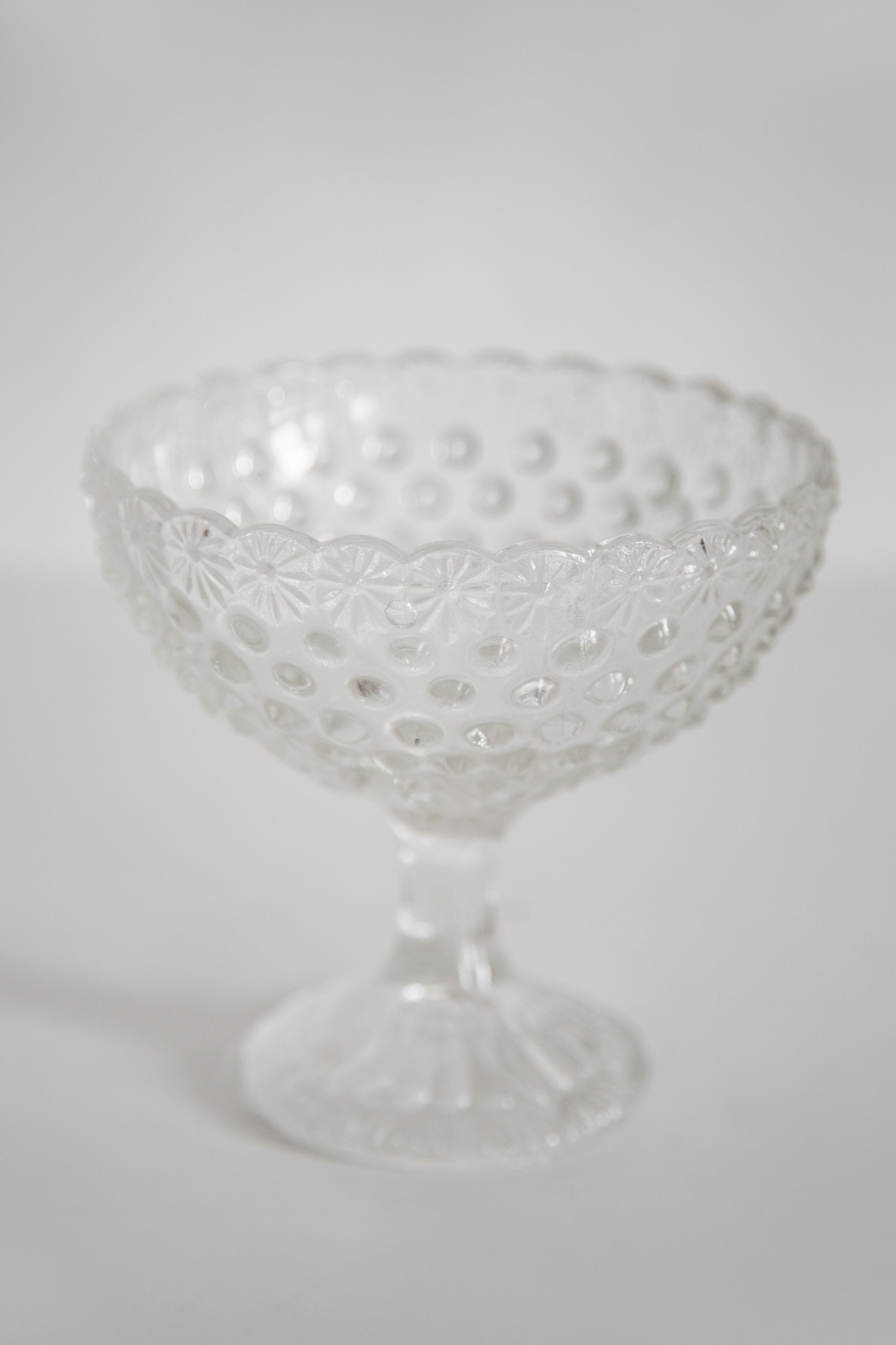 20th Century Mid Century Vintage Transparent Glass Sugar or Fruit Bowl, Italy, 1960s For Sale