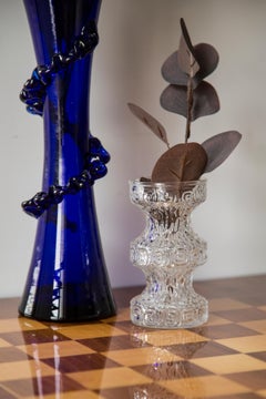 Transparent mi-siècle  Vase Oberglass, Autriche, années 1970