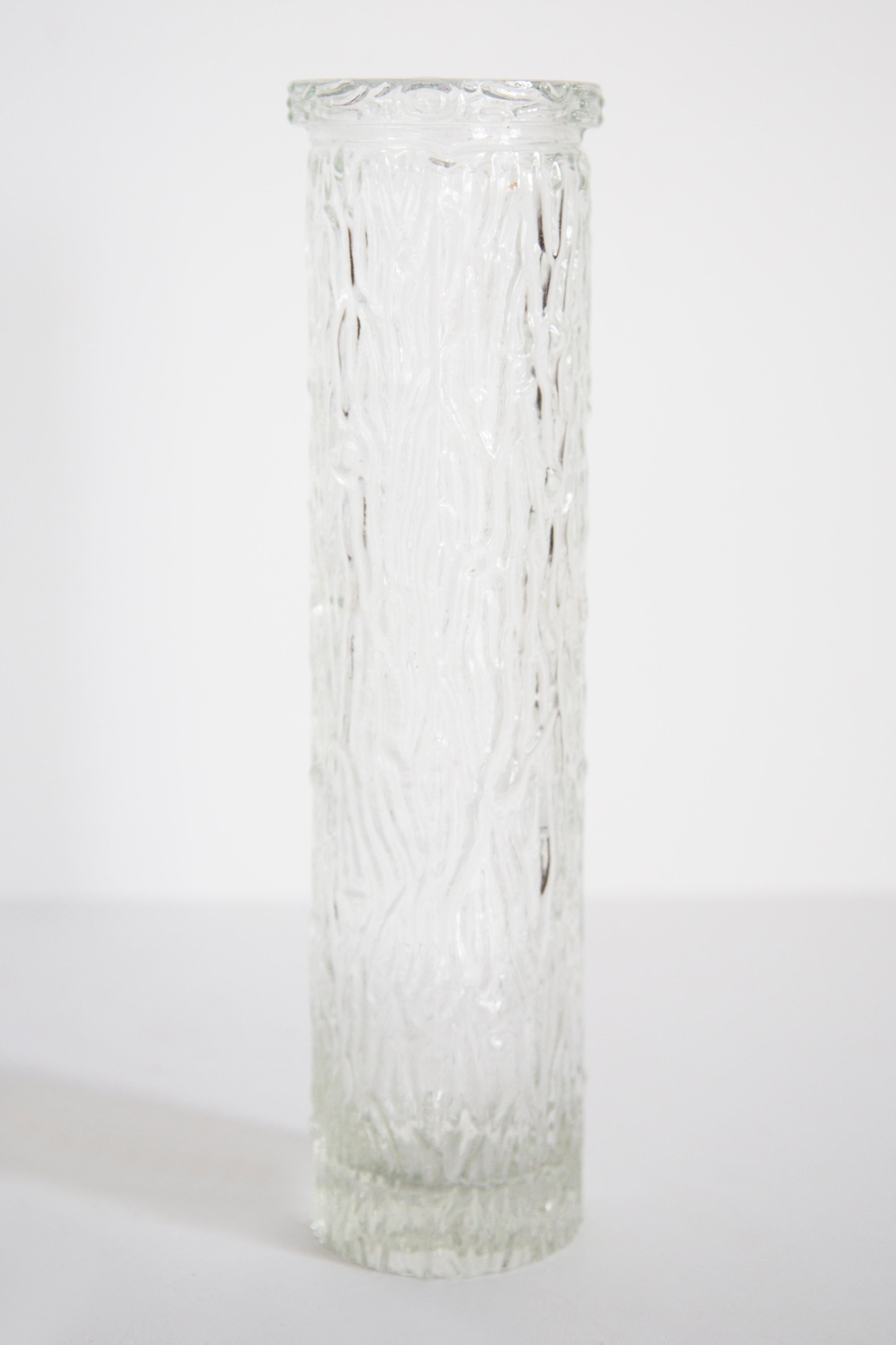 German Mid Century Vintage Transparent Oberglass Vase Rock Crystal, Austria, 1970s For Sale