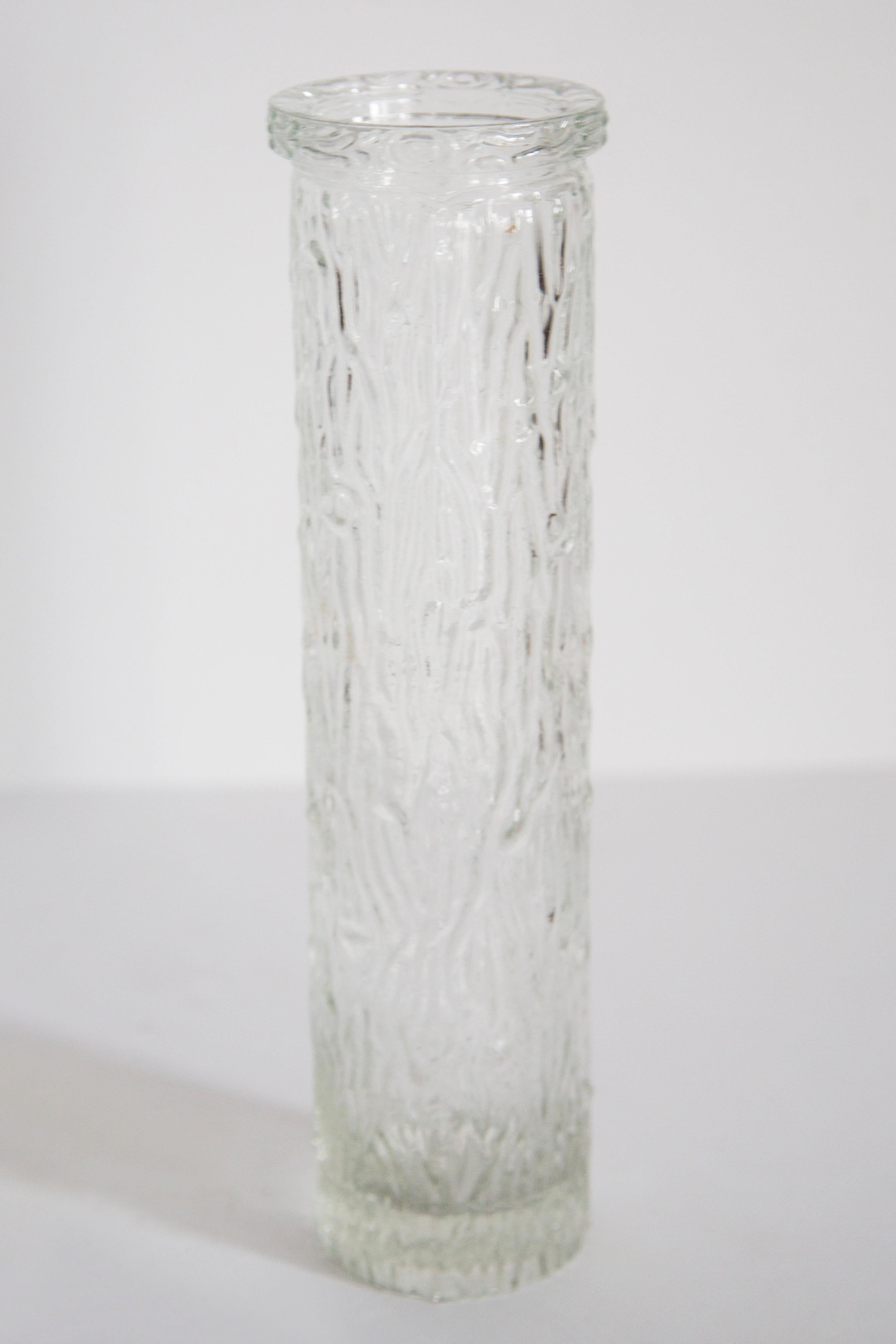 Mid Century Vintage Transparent Oberglass Vase Rock Crystal, Austria, 1970s In Excellent Condition For Sale In 05-080 Hornowek, PL