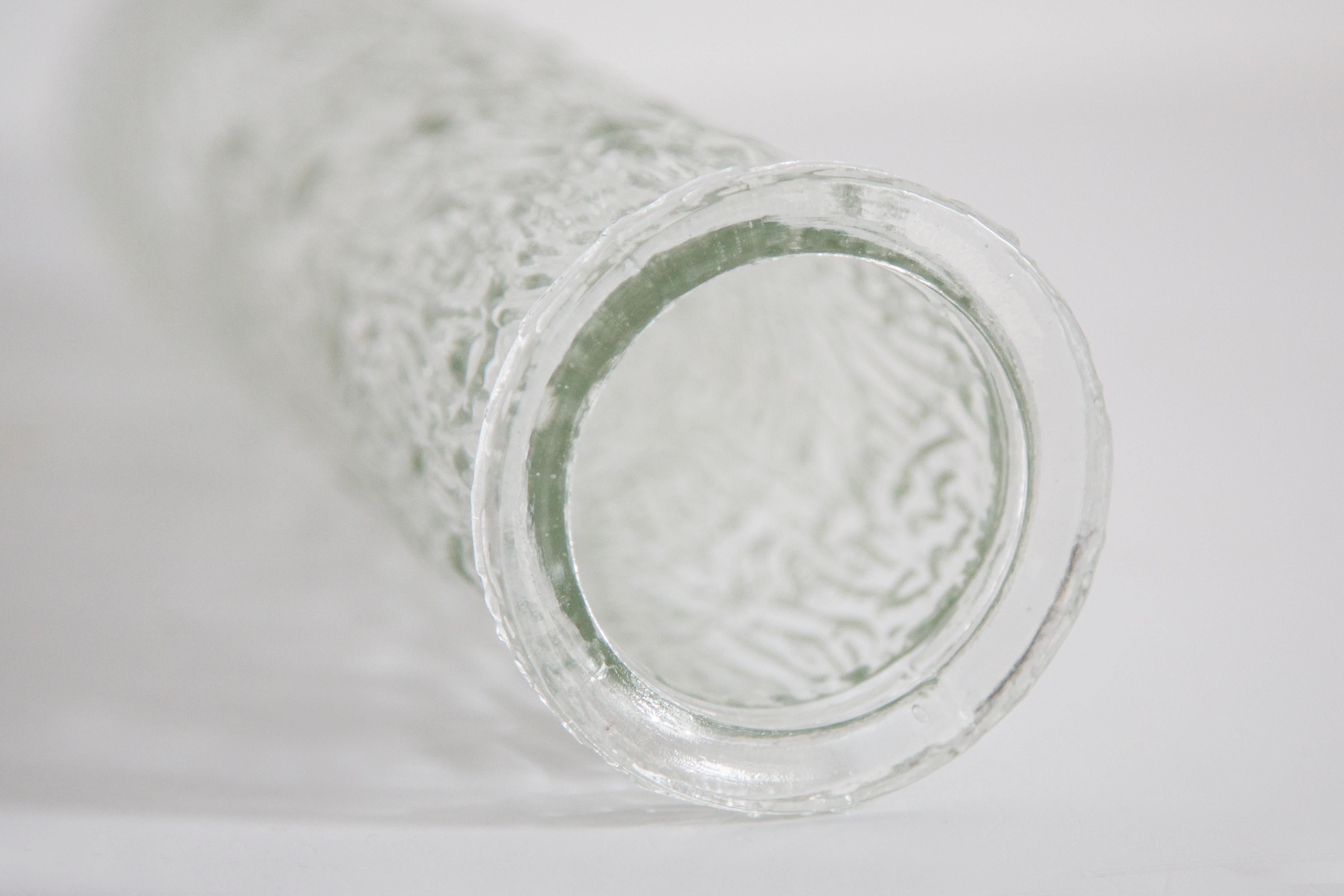 20th Century Mid Century Vintage Transparent Oberglass Vase Rock Crystal, Austria, 1970s For Sale