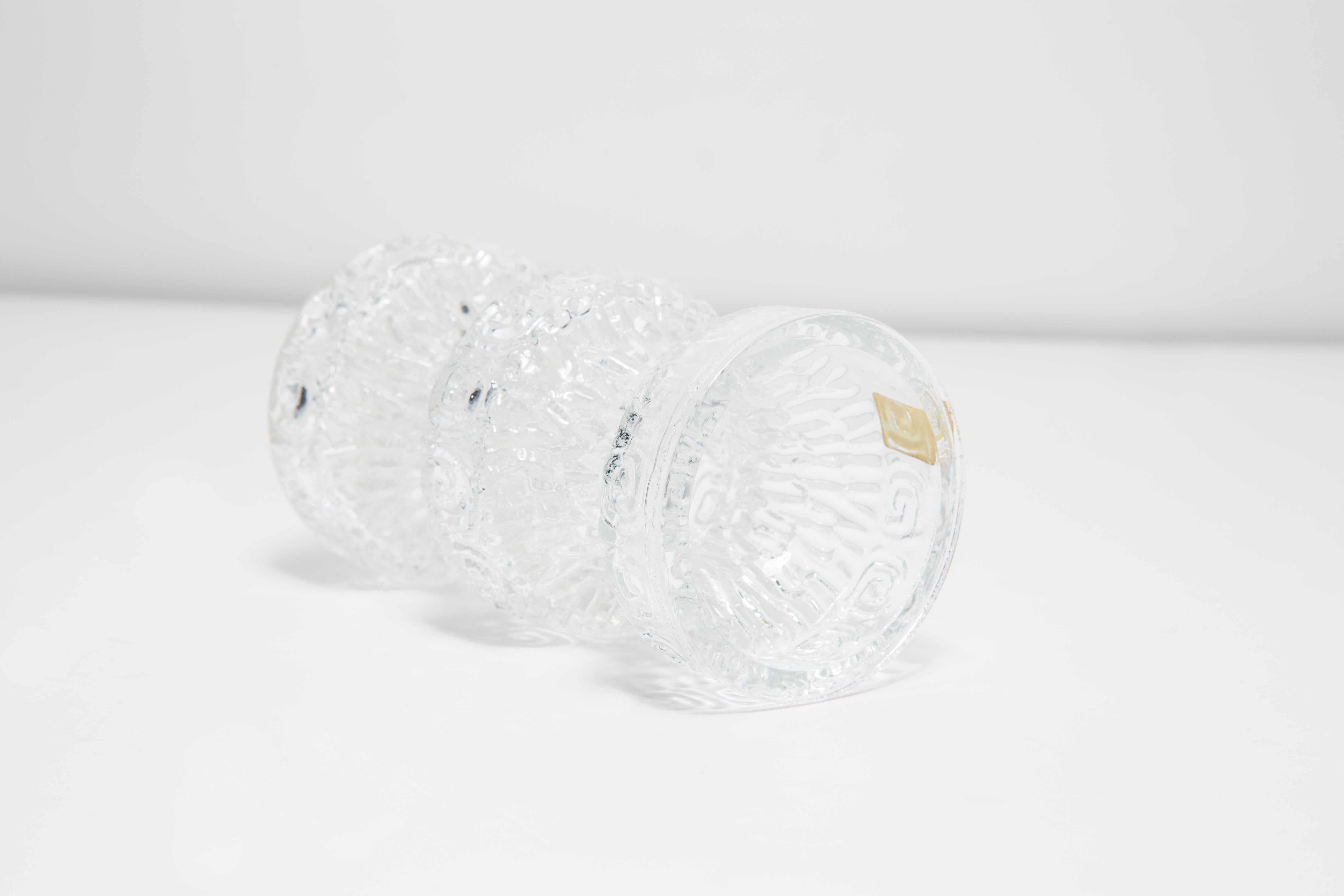 Glass Mid Century Vintage Transparent  Oberglass Vase Rock Crystal, Austria, 1970s For Sale
