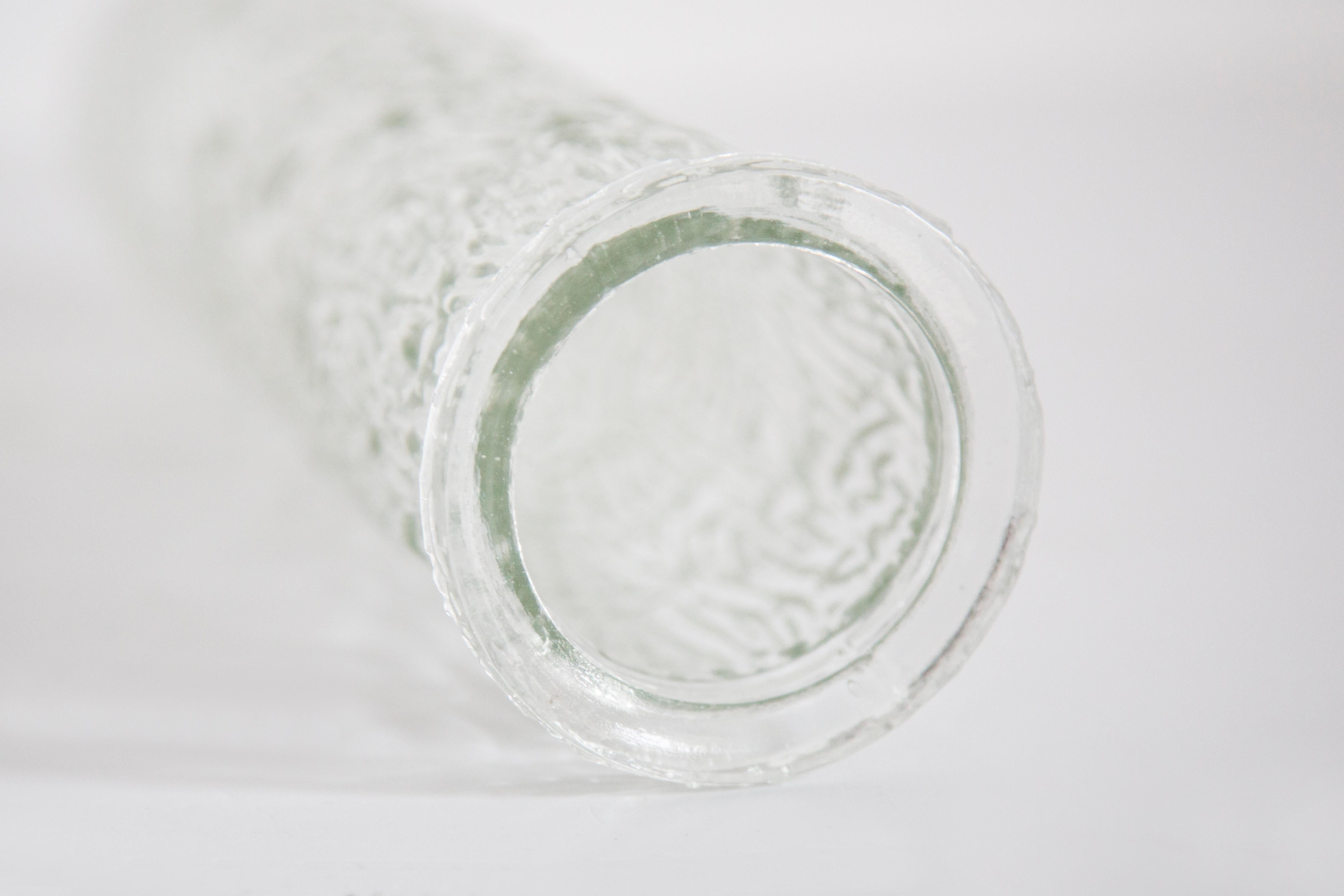 Glass Mid Century Vintage Transparent Oberglass Vase Rock Crystal, Austria, 1970s For Sale