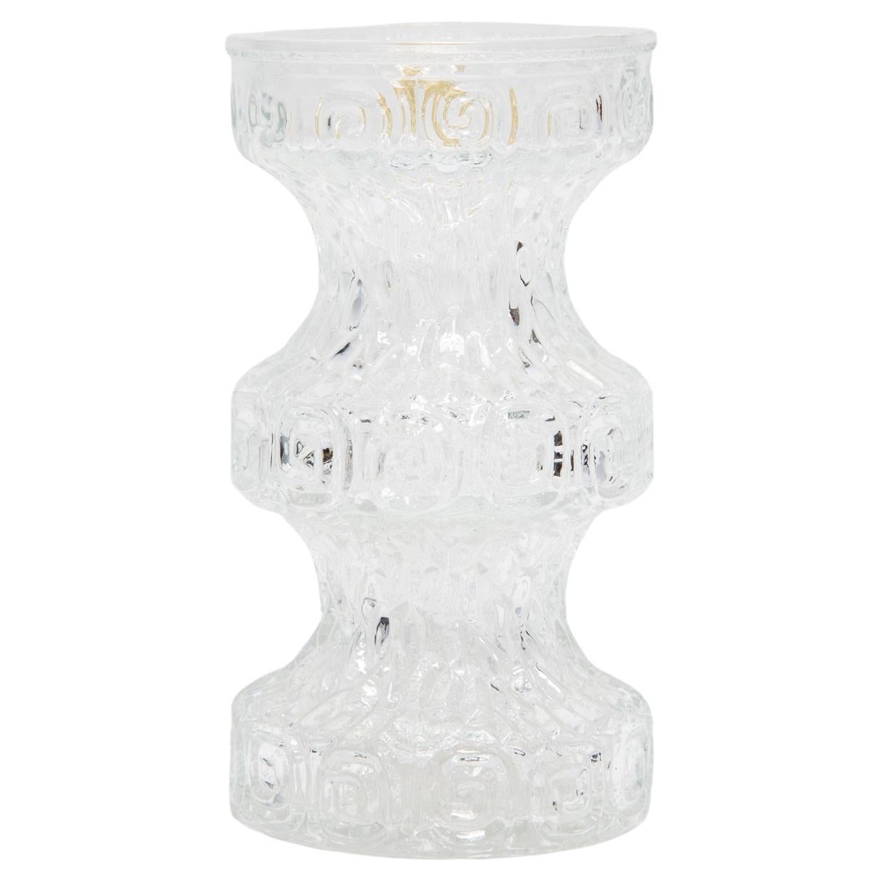 Mid Century Vintage Transparent  Oberglass Vase Rock Crystal, Austria, 1970s For Sale