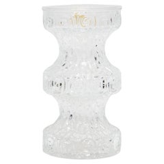 Mid Century Vintage Transparent  Oberglass Vase Rock Crystal, Austria, 1970s