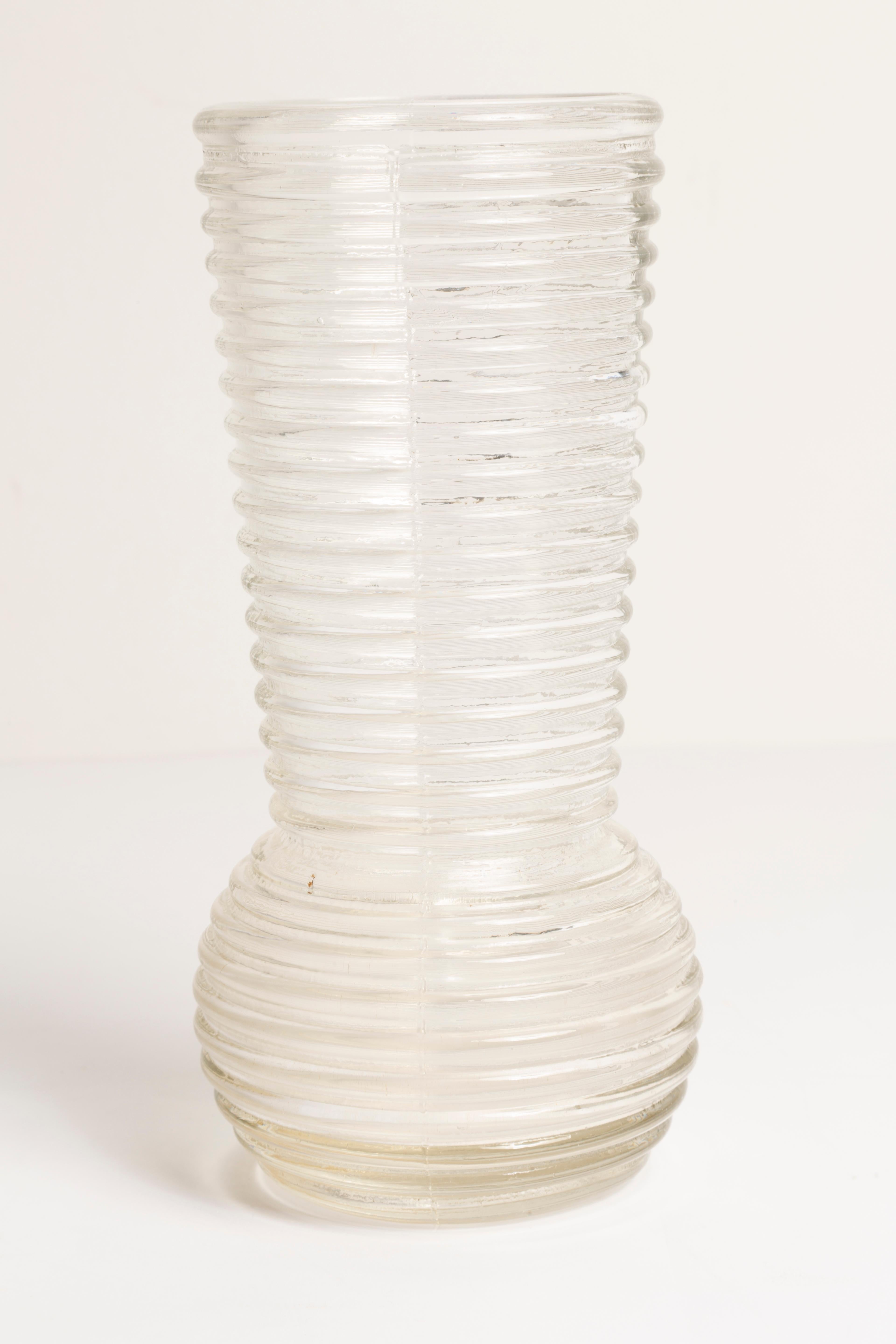20th Century Midcentury Vintage Transparent Vase, Europe, 1960s For Sale