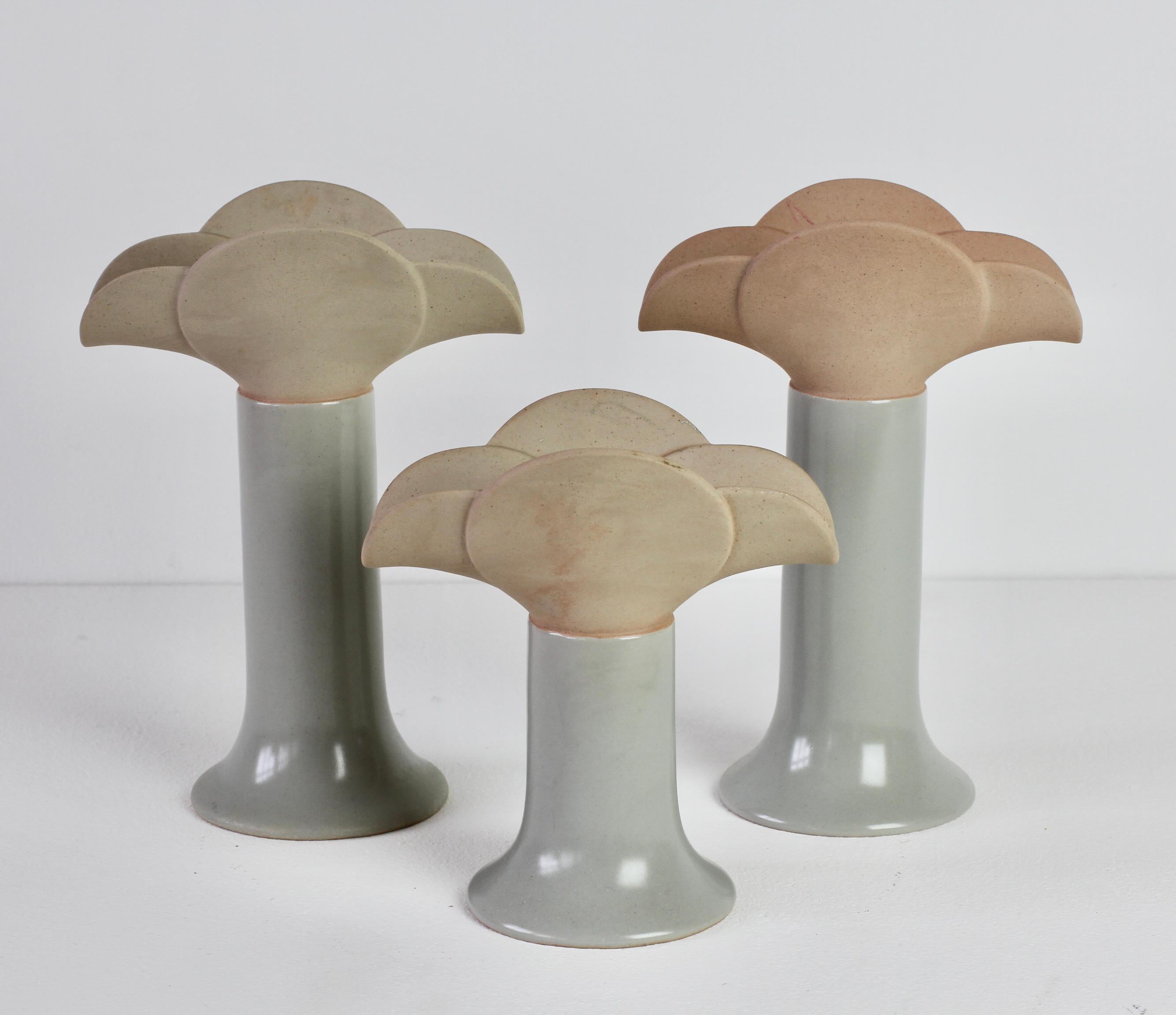 Mid-Century Vintage Trio of Lisa Larson for Rosenthal Ceramic Candle Holders For Sale 4