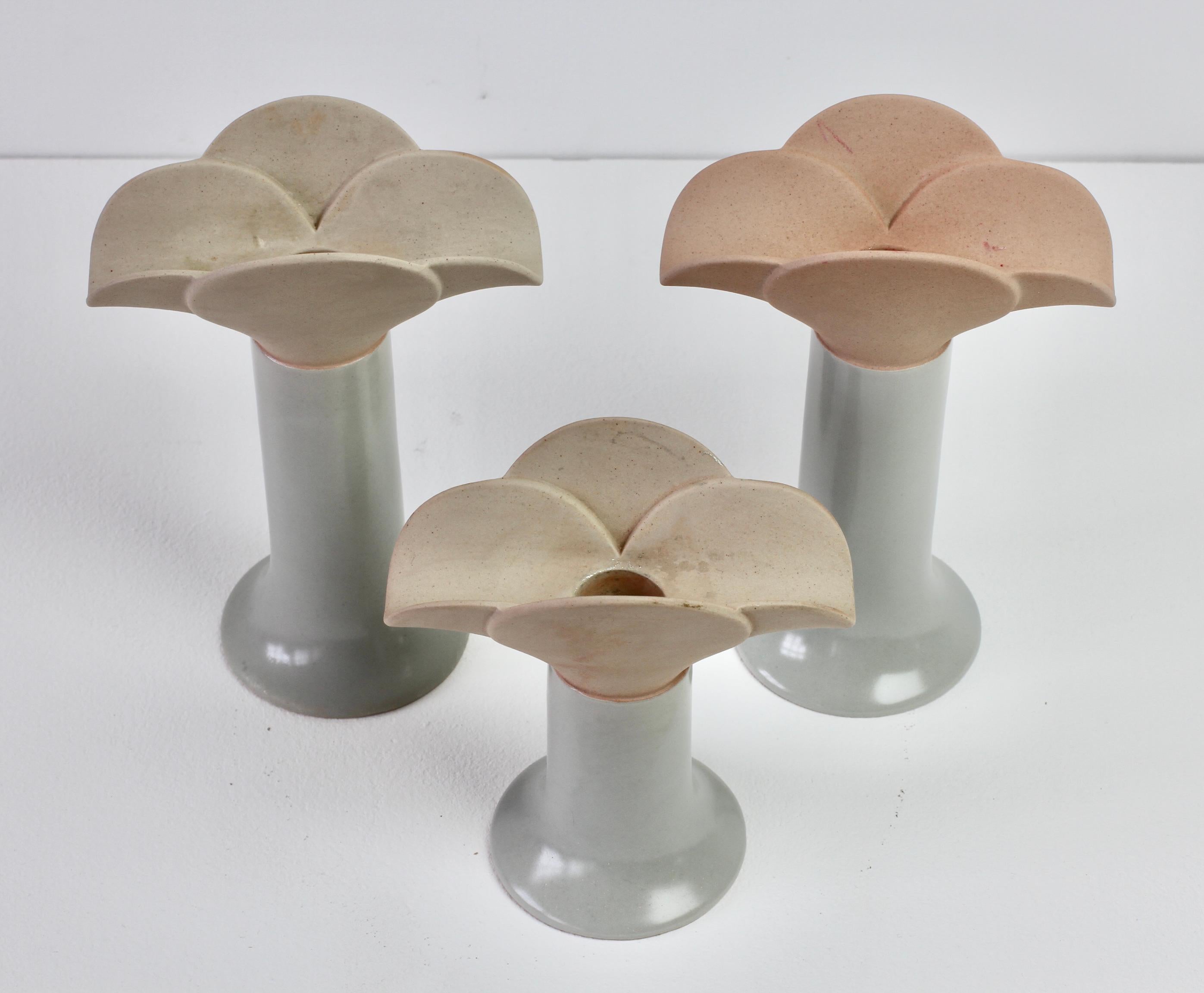 Mid-Century Vintage Trio of Lisa Larson for Rosenthal Ceramic Candle Holders  For Sale 5