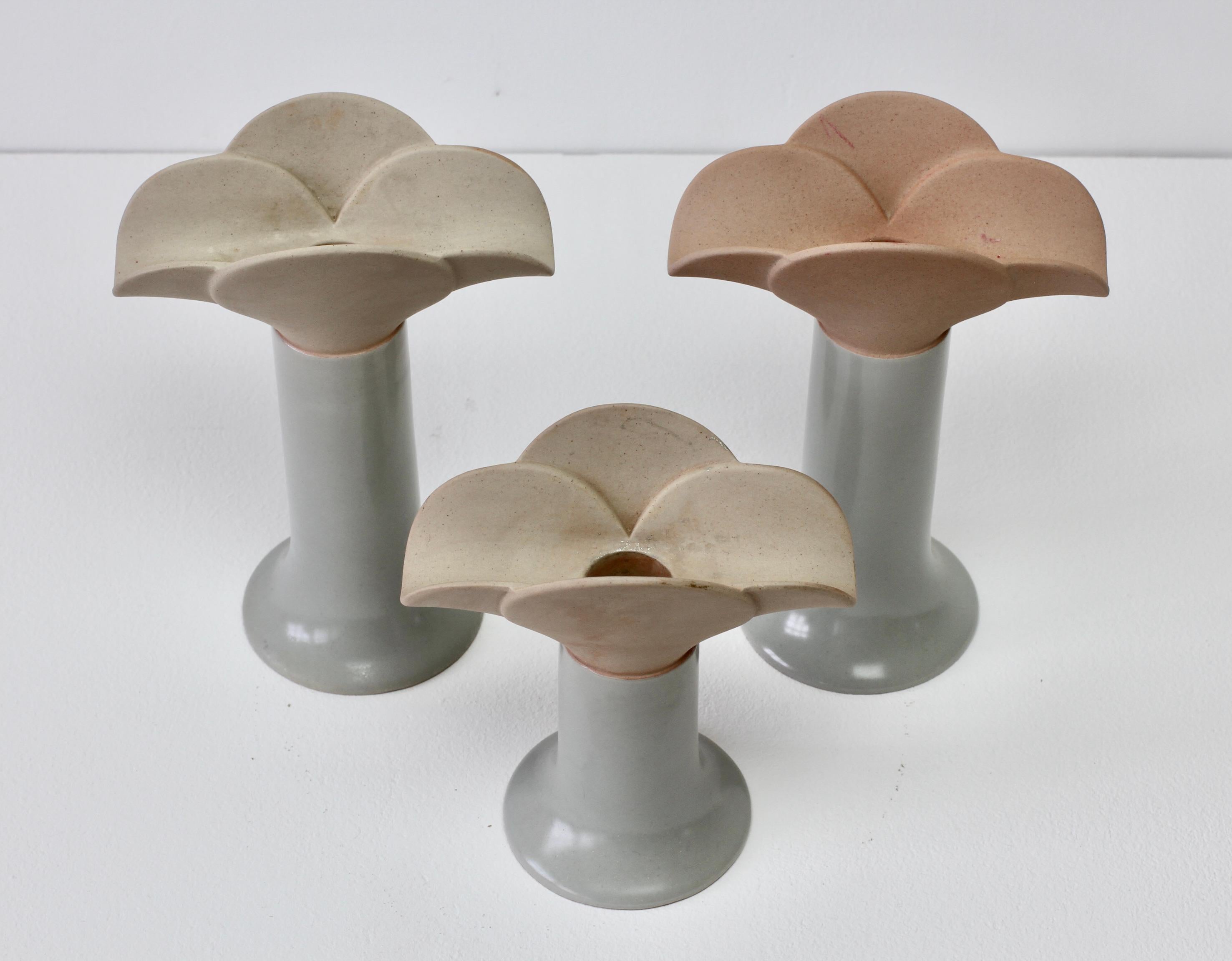 Mid-Century Vintage Trio of Lisa Larson for Rosenthal Ceramic Candle Holders  For Sale 6