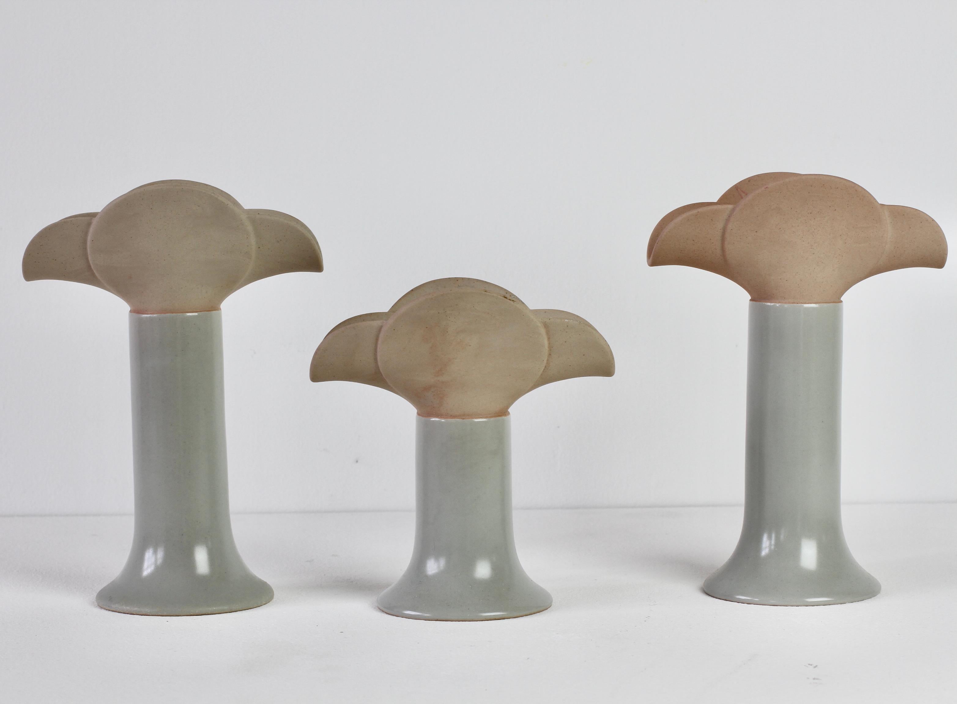 Mid-Century Vintage Trio of Lisa Larson for Rosenthal Ceramic Candle Holders  For Sale 8