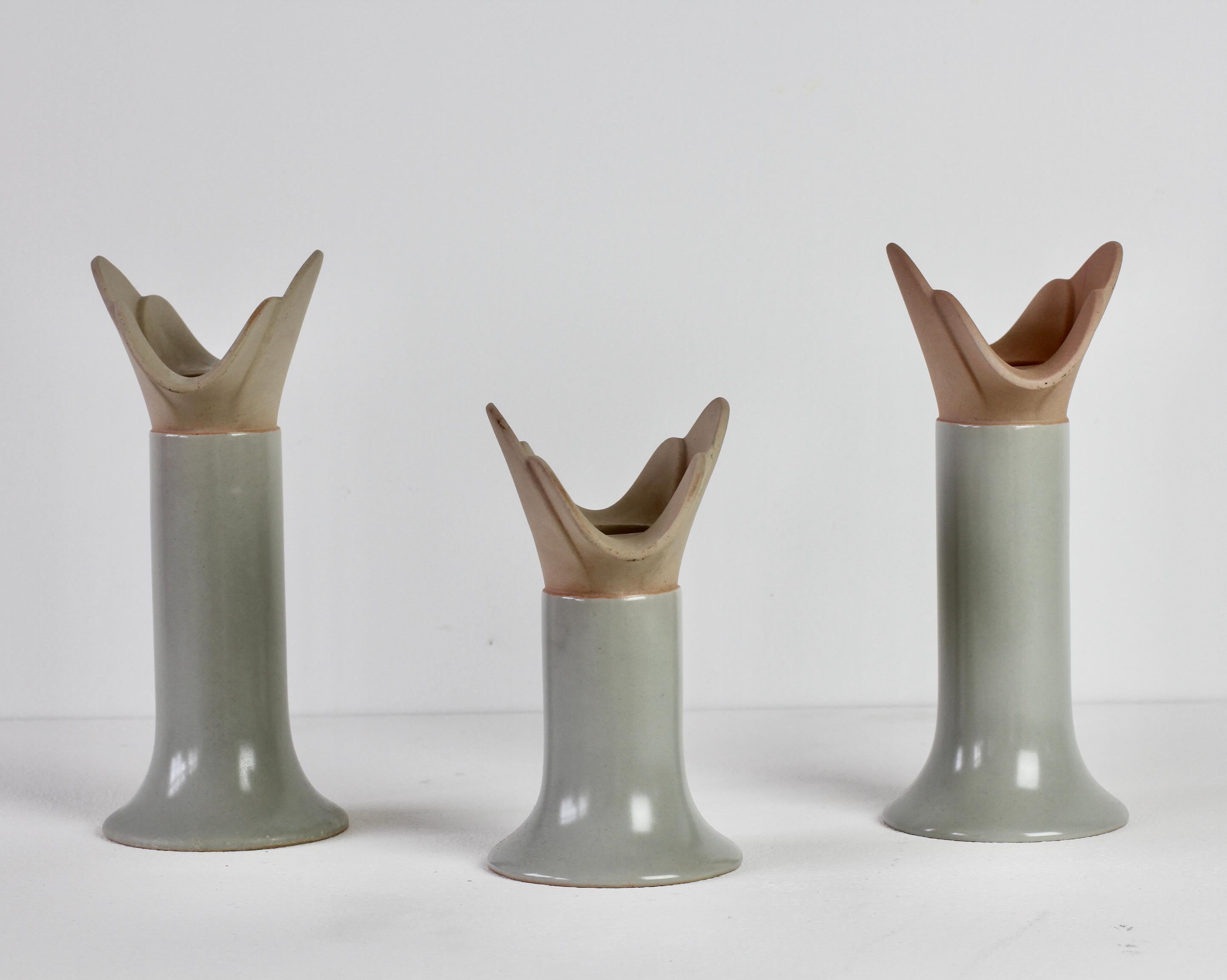 Mid-Century Vintage Trio of Lisa Larson for Rosenthal Ceramic Candle Holders  In Good Condition For Sale In Landau an der Isar, Bayern