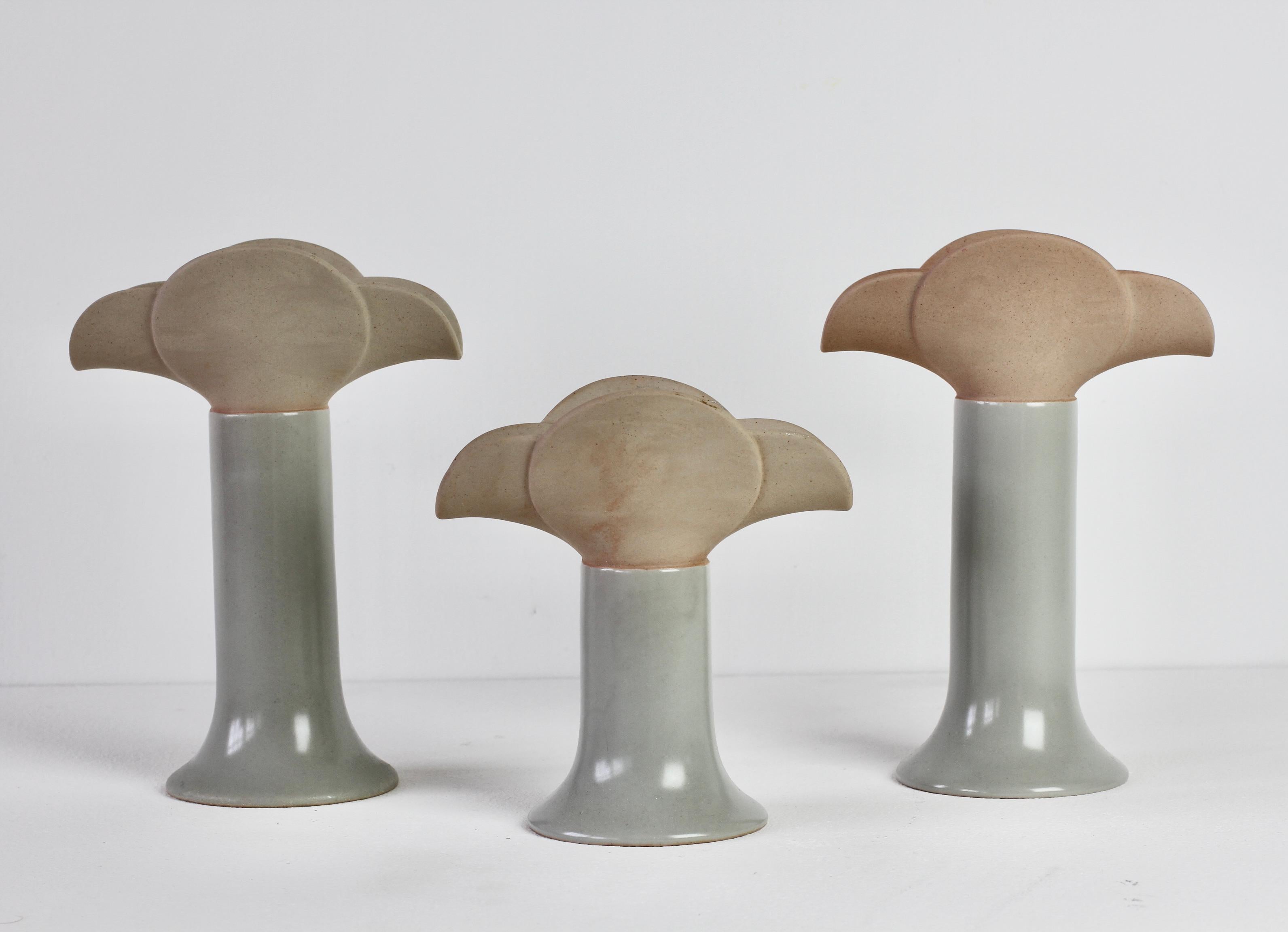 Céramique Trio de bougeoirs en cramique vintage du milieu du sicle de Lisa Larson pour Rosenthal  en vente
