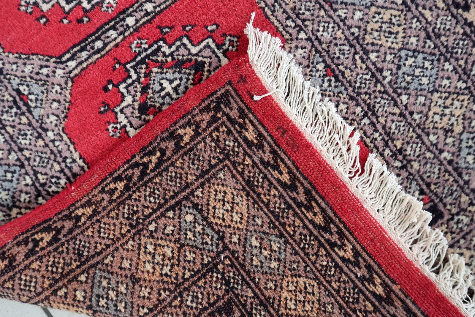 Tapis de course en laine Vintage Uzbek Bukhara, 2.8' x 7.9' - 1C1198 en vente 4