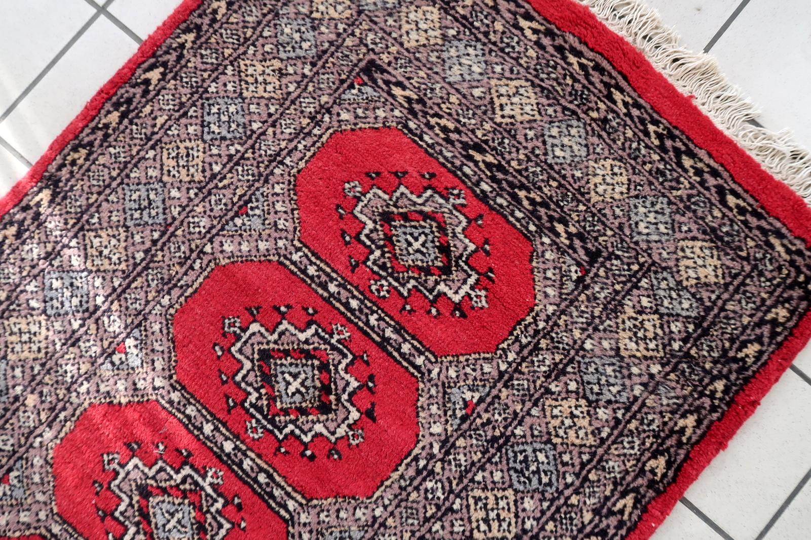 Laine Tapis de course en laine Vintage Uzbek Bukhara, 2.8' x 7.9' - 1C1198 en vente