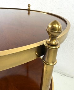 Mid-century vintage walnut and brass side table by Baker furniture