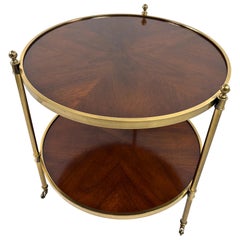 Mid-century vintage walnut and brass side table by Baker furniture