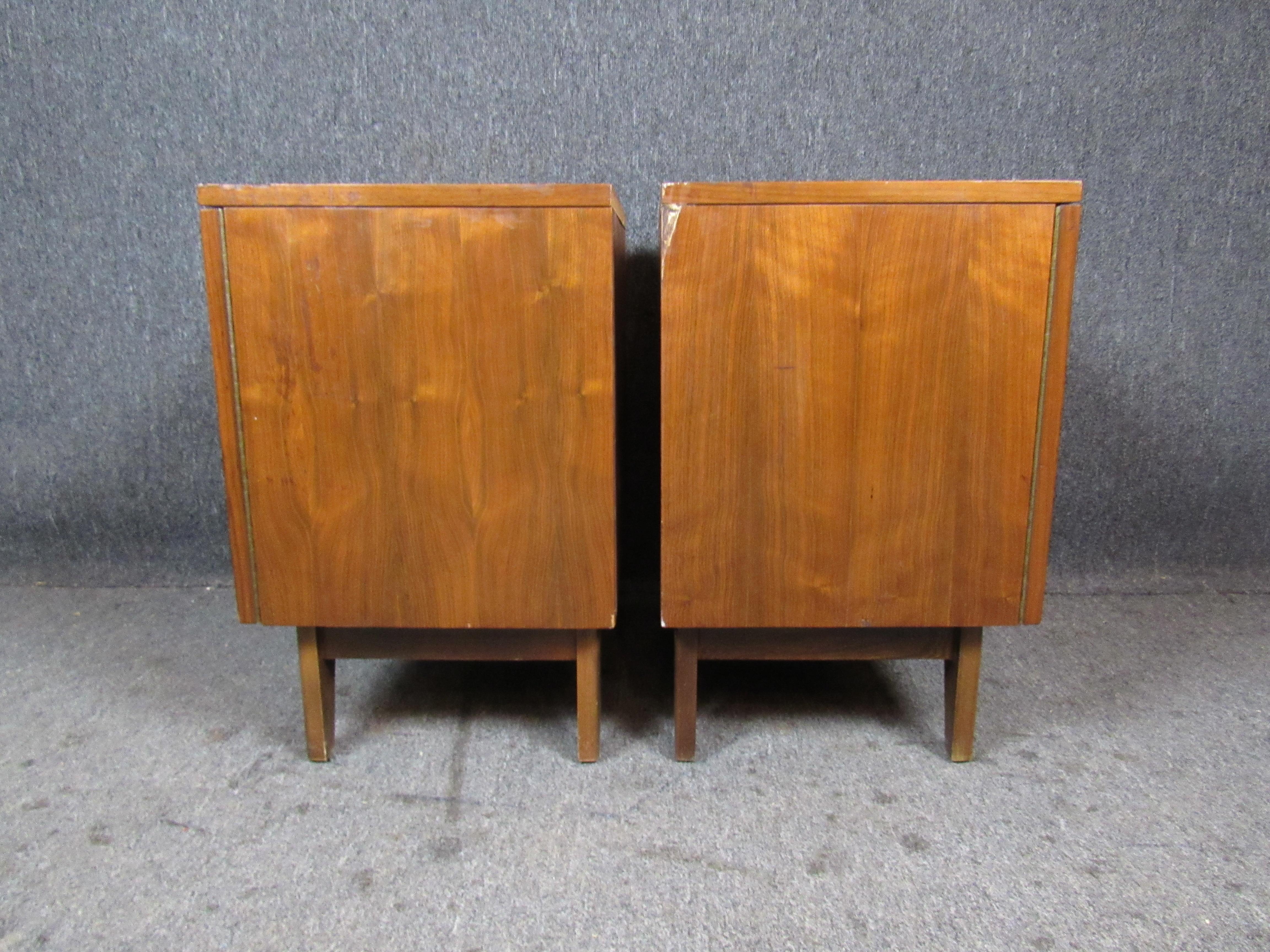 American Midcentury Vintage Walnut Night Stands For Sale