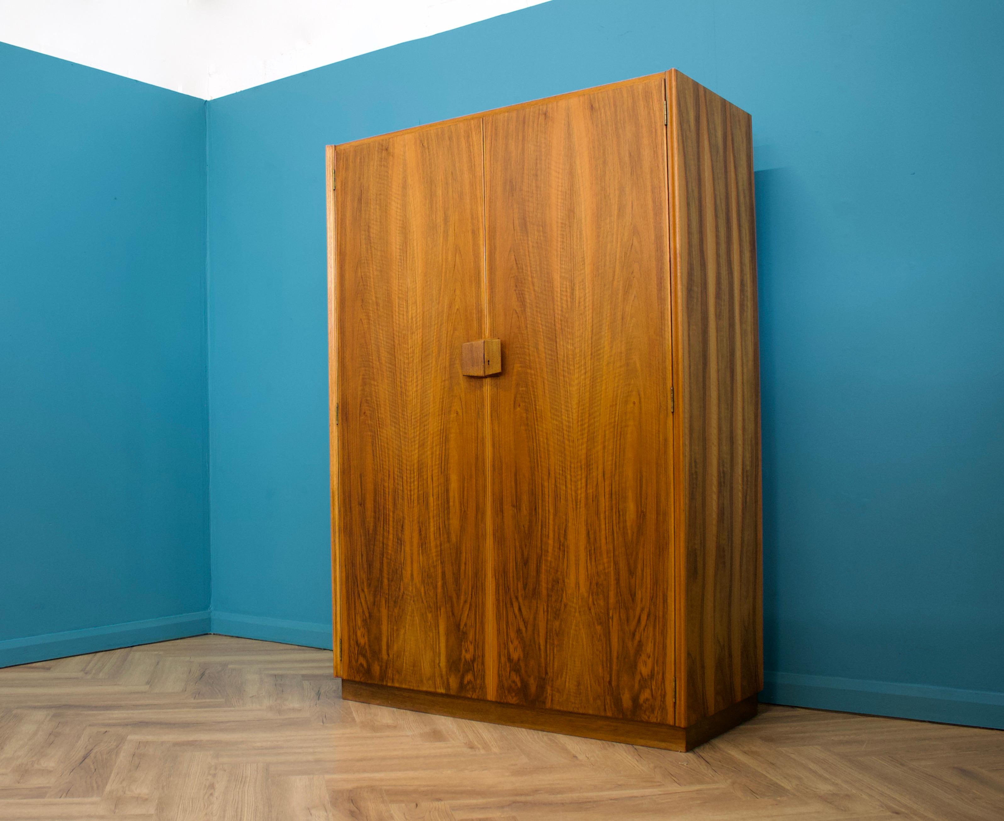 Veneer Mid Century Vintage Walnut Wardrobe from Gordon Russell, 1960s For Sale