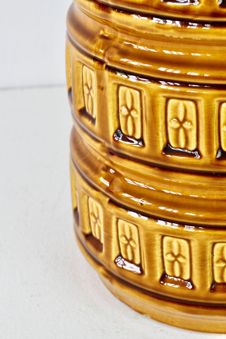 MidCentury Vintage West German Pottery Amber Vase by Bay Keramik