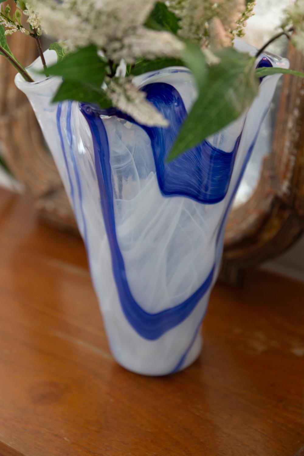 Beautiful vase made from Murano glass in perfect condition. The vase looks like it has just been taken out of the box. No jags, defects etc. Only one unique piece. 

Venetian glass (Italian: vetro veneziano) is glassware made in Venice, typically