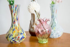 Mid Century Vintage White and Blue Murano Vase, Italy, 1960s