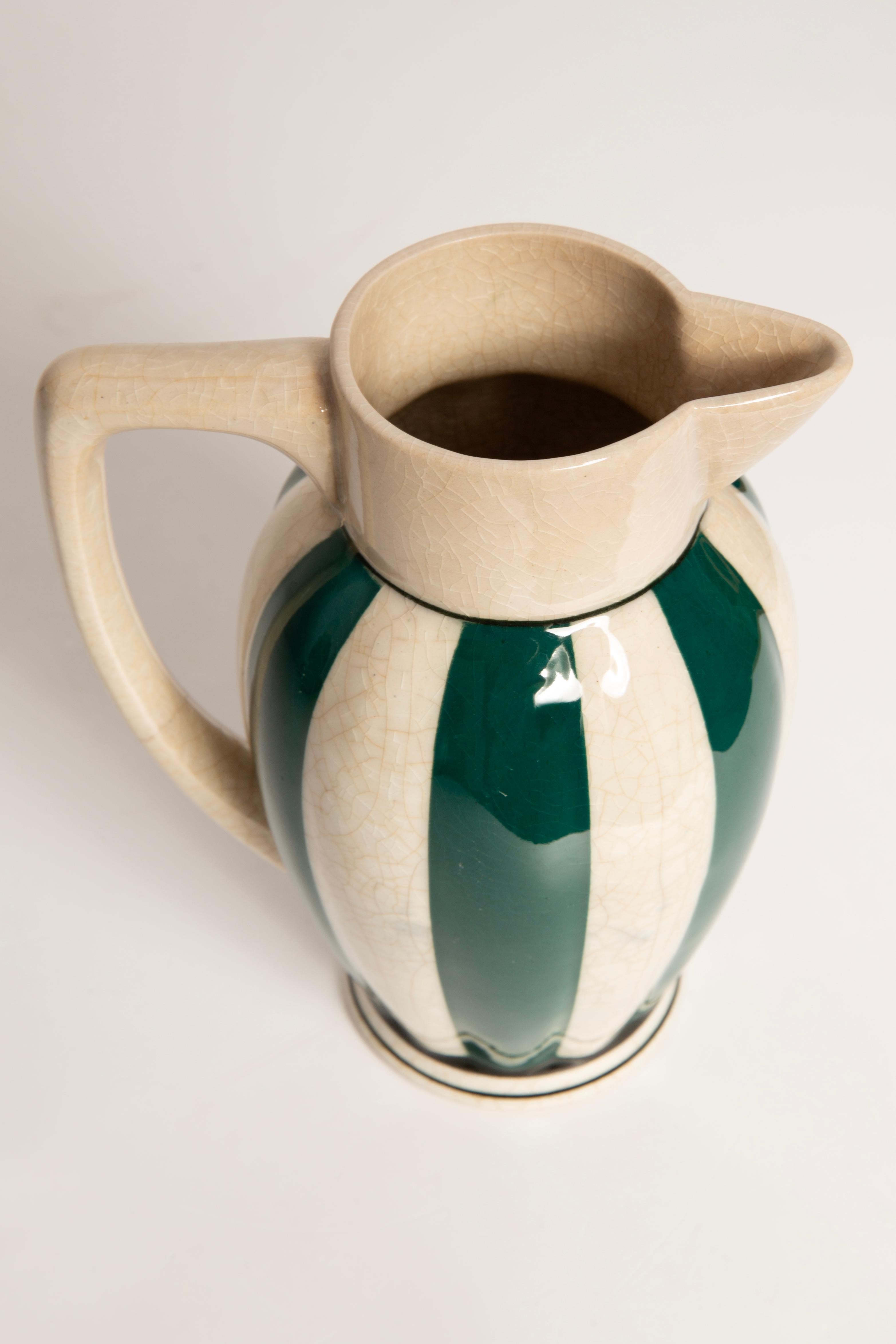 Vase en céramique de porcelaine blanche et verte, Allemagne, années 60 en vente 4