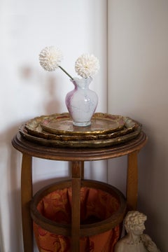 Mid Century Vintage White and Purple Small Murano Vase, Italy, 1960s
