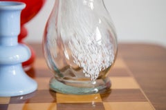 Mid Century Vintage White and Transparent Artistic Glass Vase, Europe, 1970s