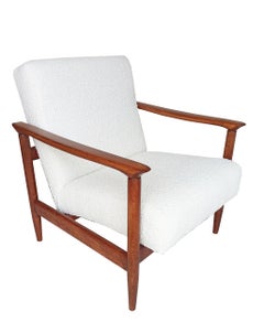 Mid Century Vintage White Boucle Armchair, GFM 142, Edmund Homa, Europe, 1960s
