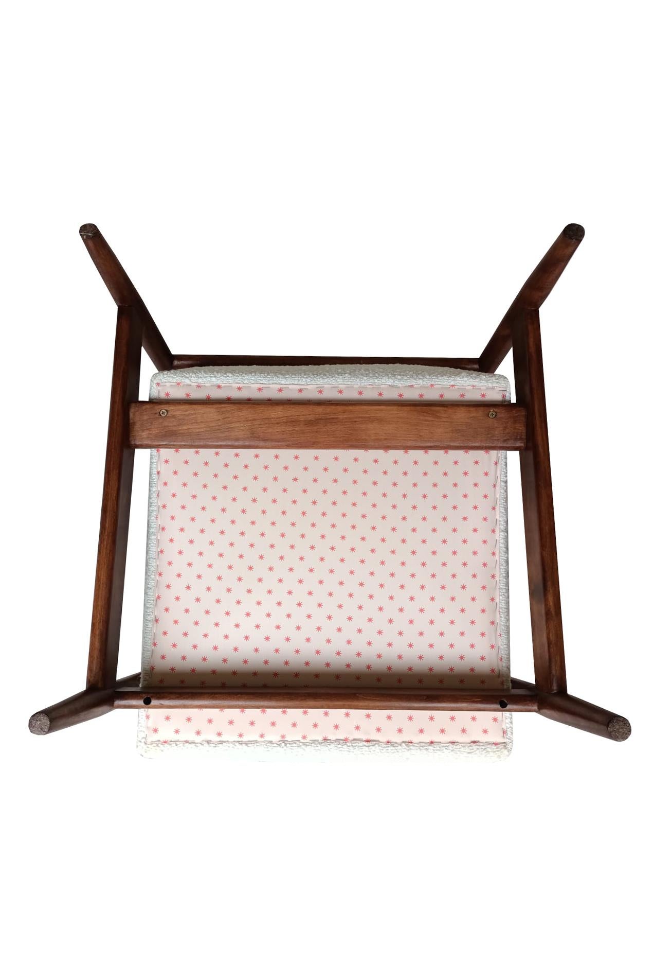 Fabric Mid Century Vintage White Boucle Armchair, GFM 142, Edmund Homa, Europe, 1960s For Sale
