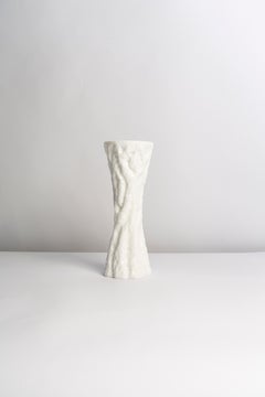 Vase en verre Ingrid blanc, cristal de roche, Allemagne, 1970