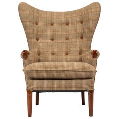 Midcentury Vintage Wingback Chairs neu gepolstert in Yorkshire Tweed:: um 1960er Jahre