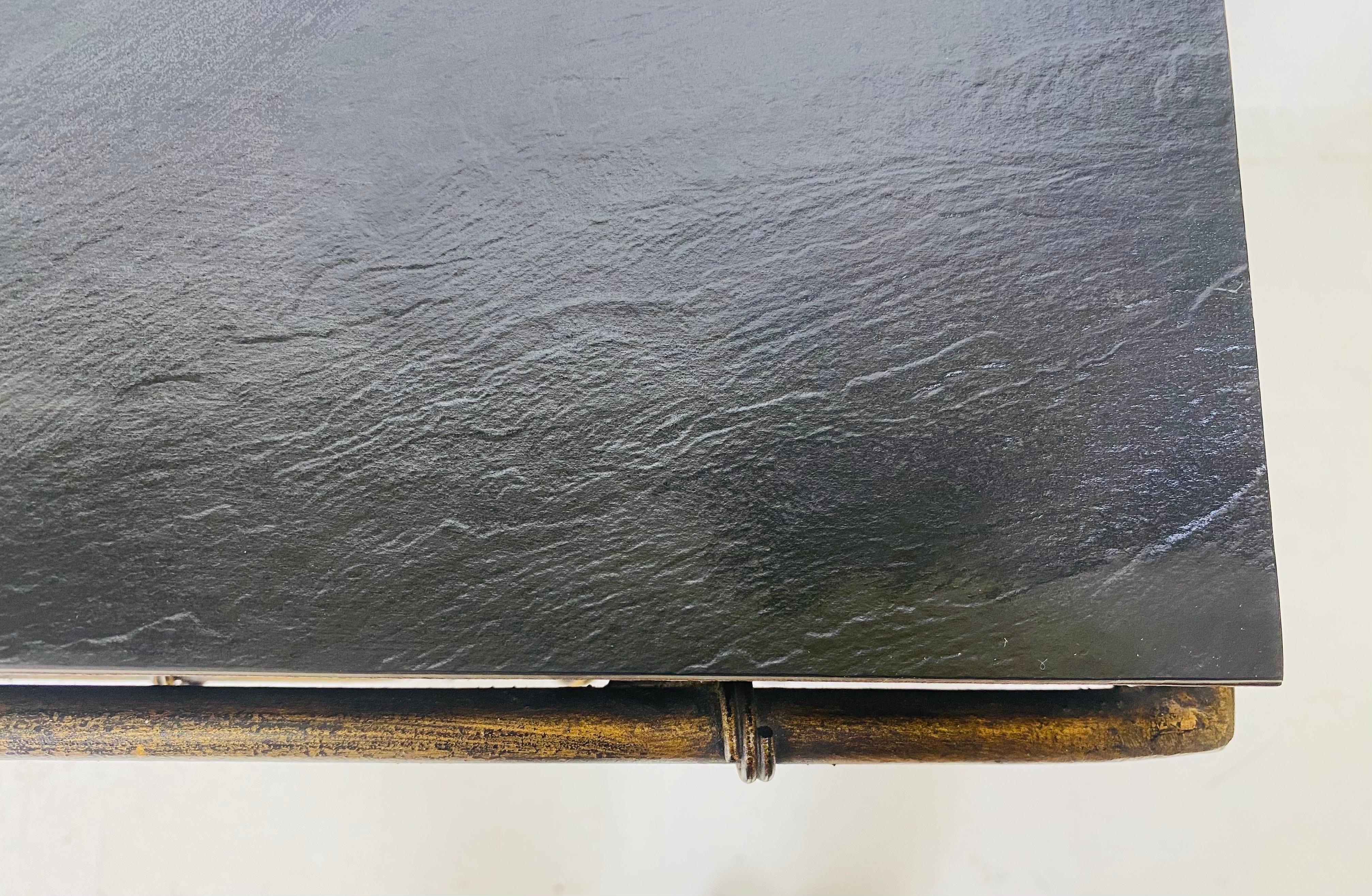 Consola/sofá de hierro forjado de imitación de bambú vintage de mediados de siglo en venta 2