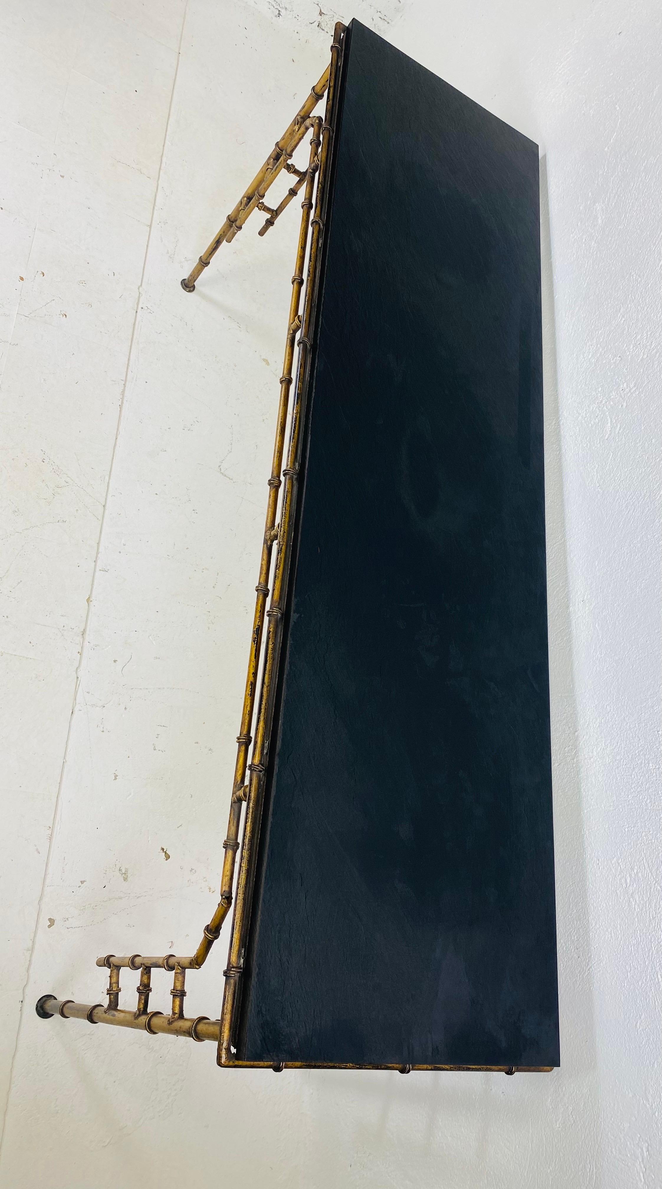 Consola/sofá de hierro forjado de imitación de bambú vintage de mediados de siglo Metal en venta