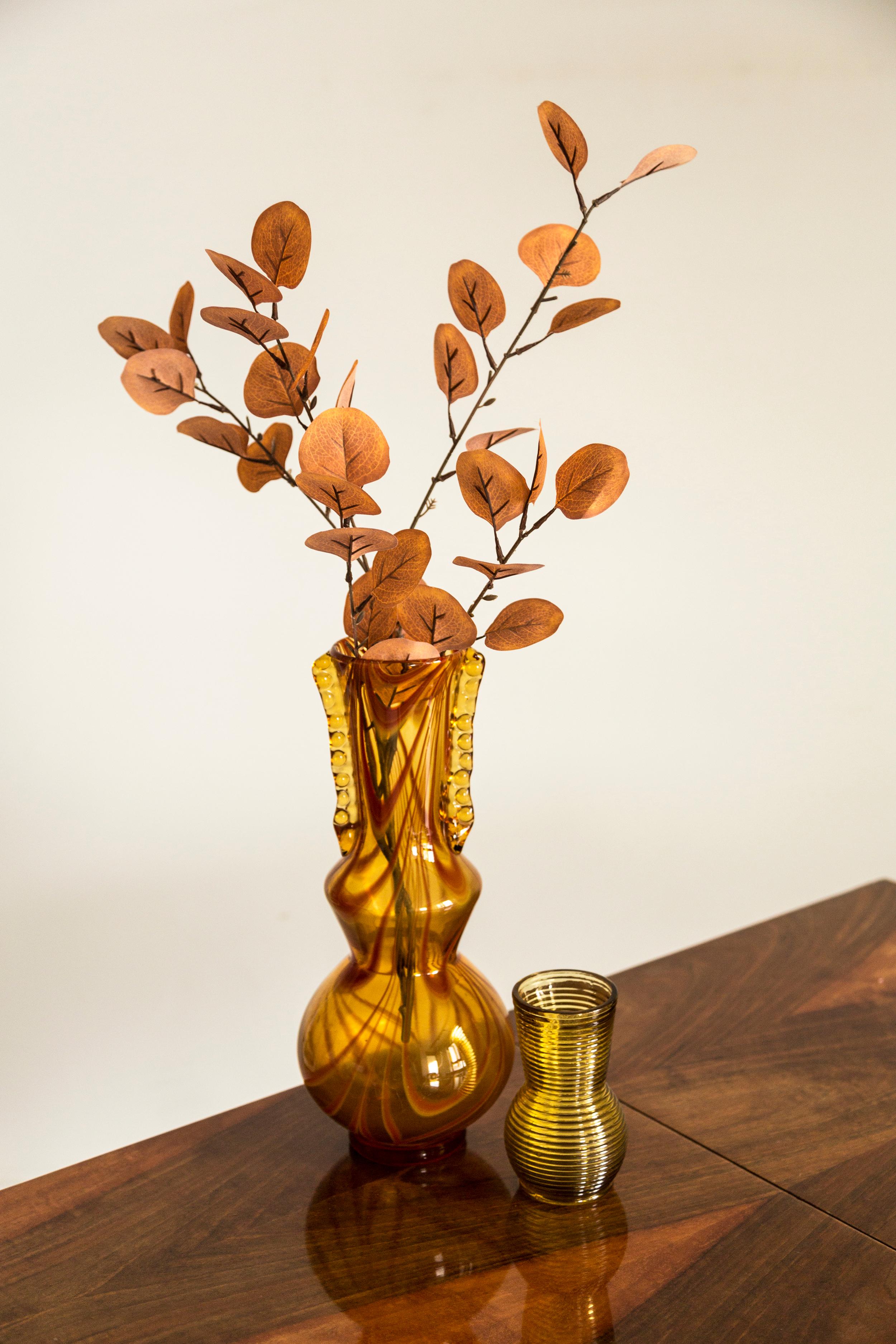 Mid-Century Modern Midcentury Vintage Yellow and Orange Vase, Europe, 1960s For Sale